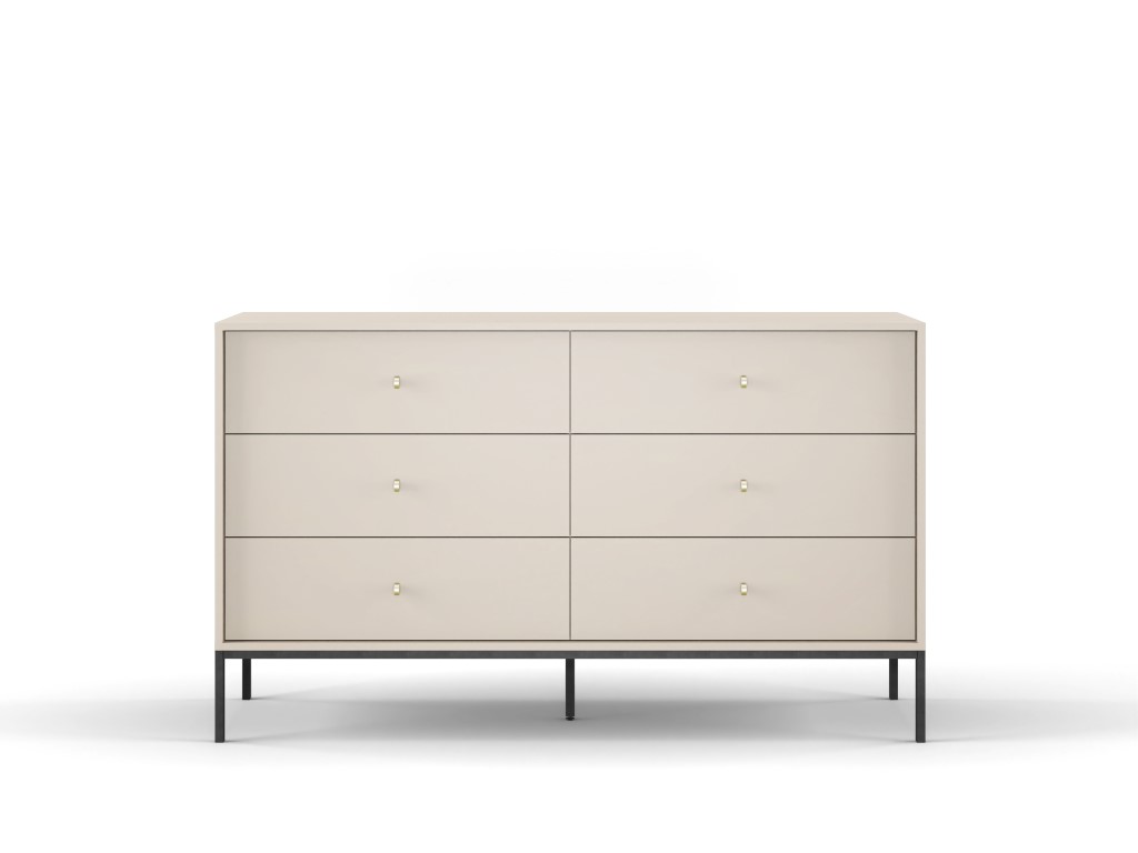 Piaski Komoda Mono II 154 cm se zásuvkami béžová/černá