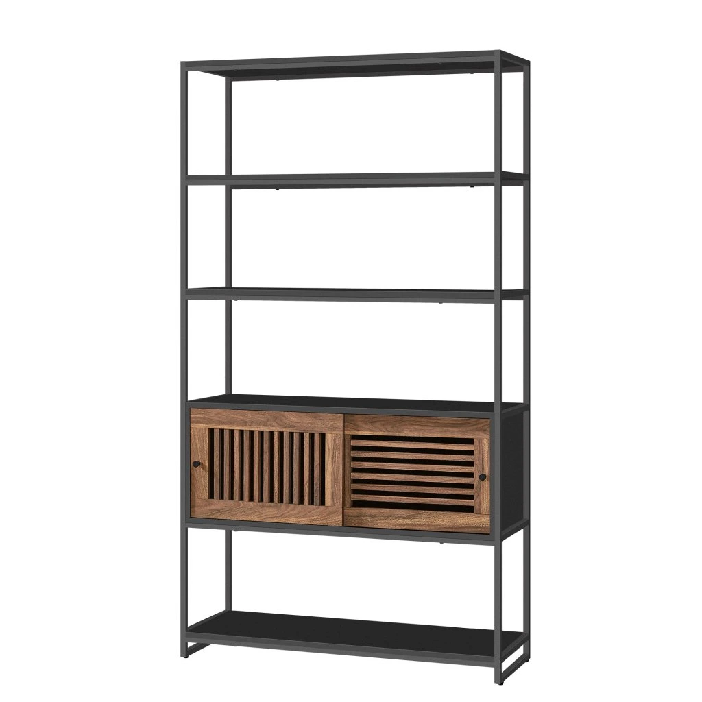 SONGMICS Knihovna Undro 100 cm černá/hnědá