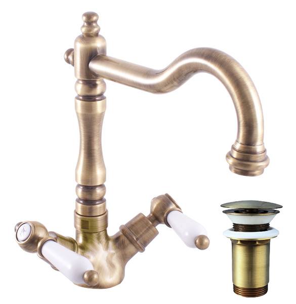 Slezák - RAV Umyvadlová baterie s výpustí MORAVA RETRO - MK521.x/8SM