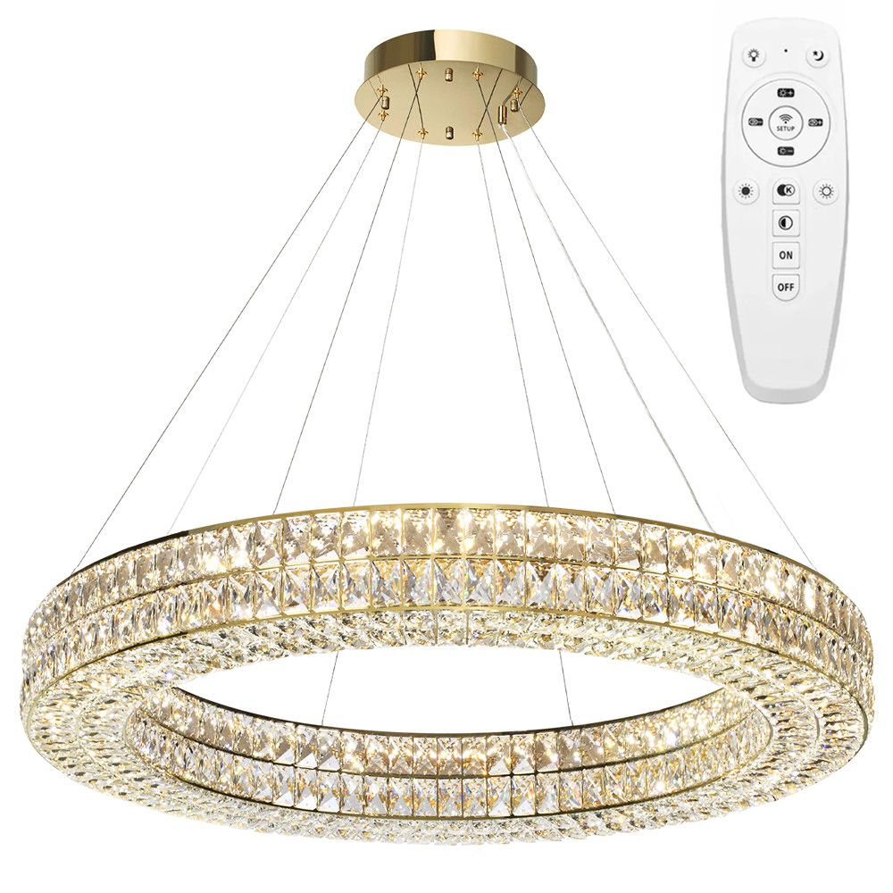 Toolight Designové LED osvětlení Crystal + dálkové ovládání LED APP1569-CP Gold 80cm