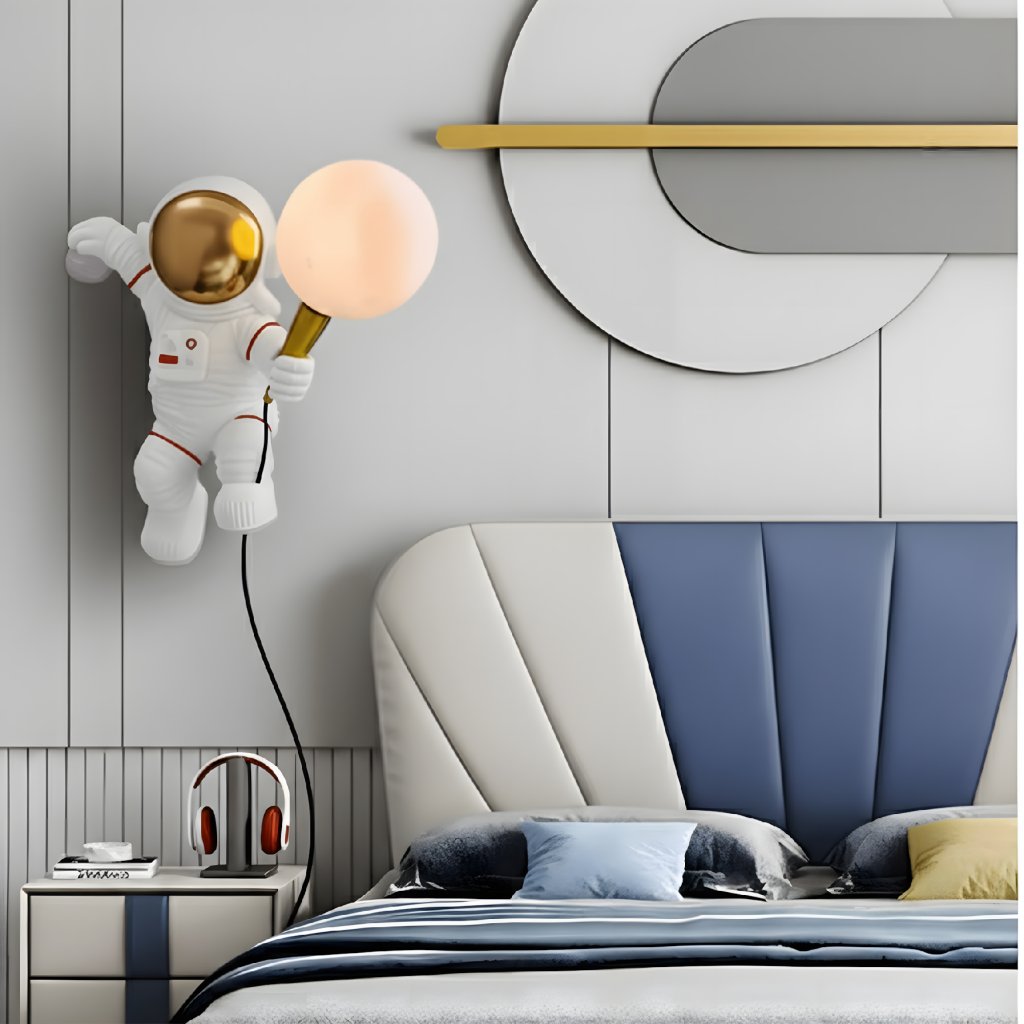 Toolight Moderní nástěnné LED osvětlení D39 Kosmonaut APP1804-1W bílé/zlaté - Obrázek 2