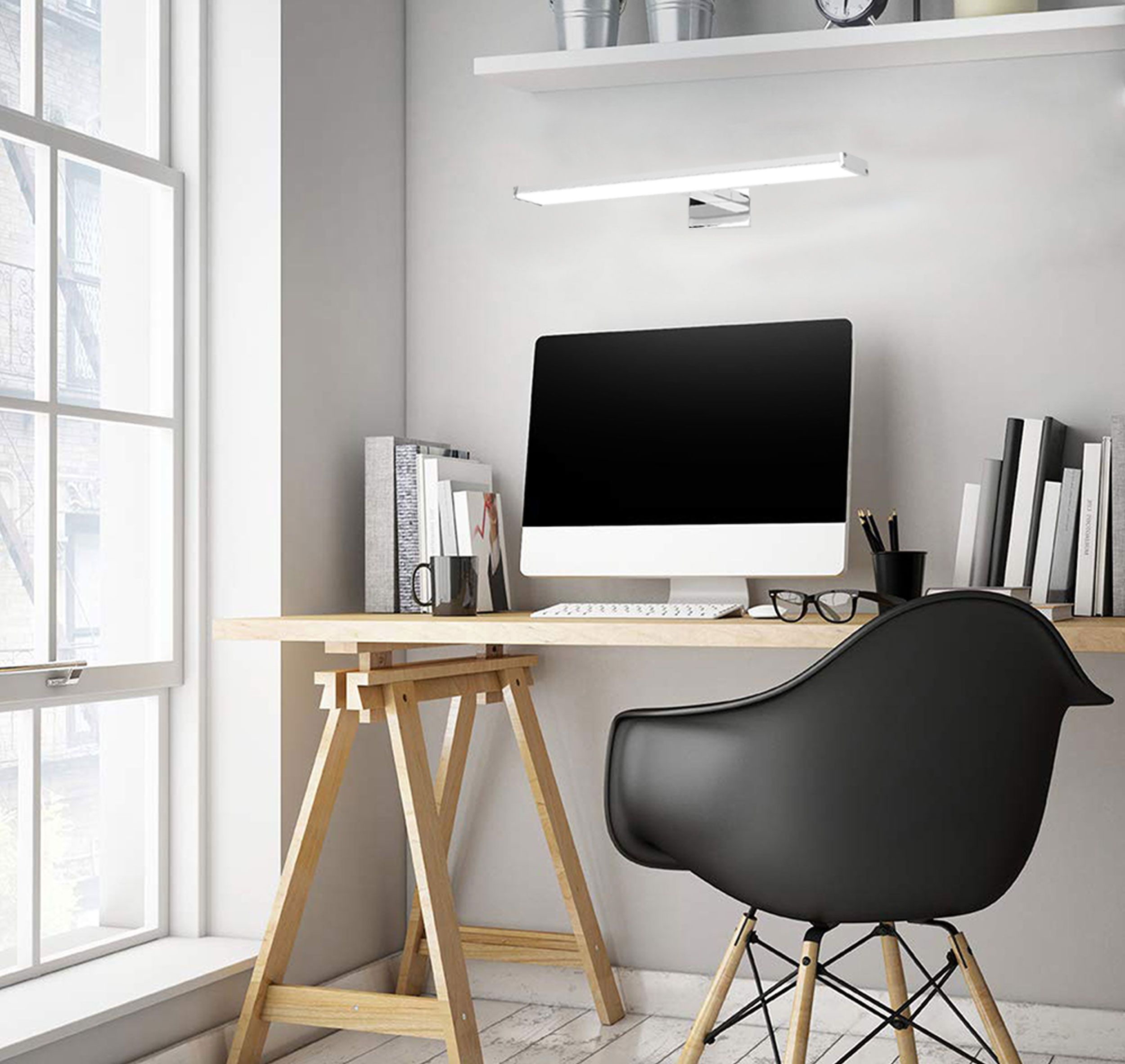 Toolight Moderní nástěnné svítidlo LED 12W 60CM APP369-1W - chrom - Obrázek 2