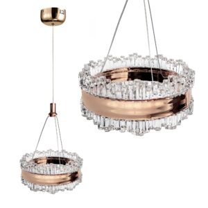 Toolight Moderní závěsné LED osvětlení Crystal D4 LHJ099-CP zlaté