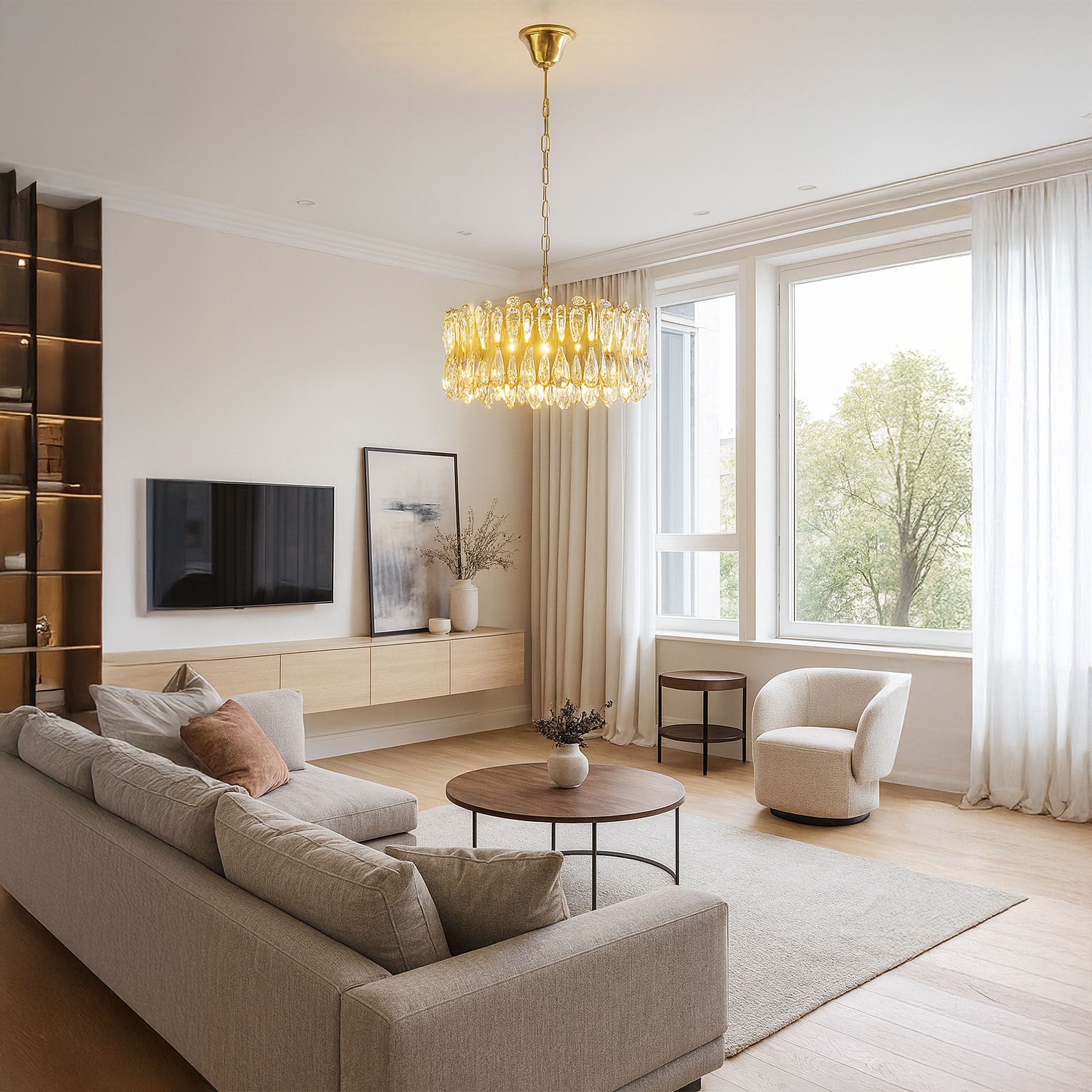 Toolight Moderní závěsné osvětlení Crystal D11 APP1718-CP zlaté - Obrázek 2