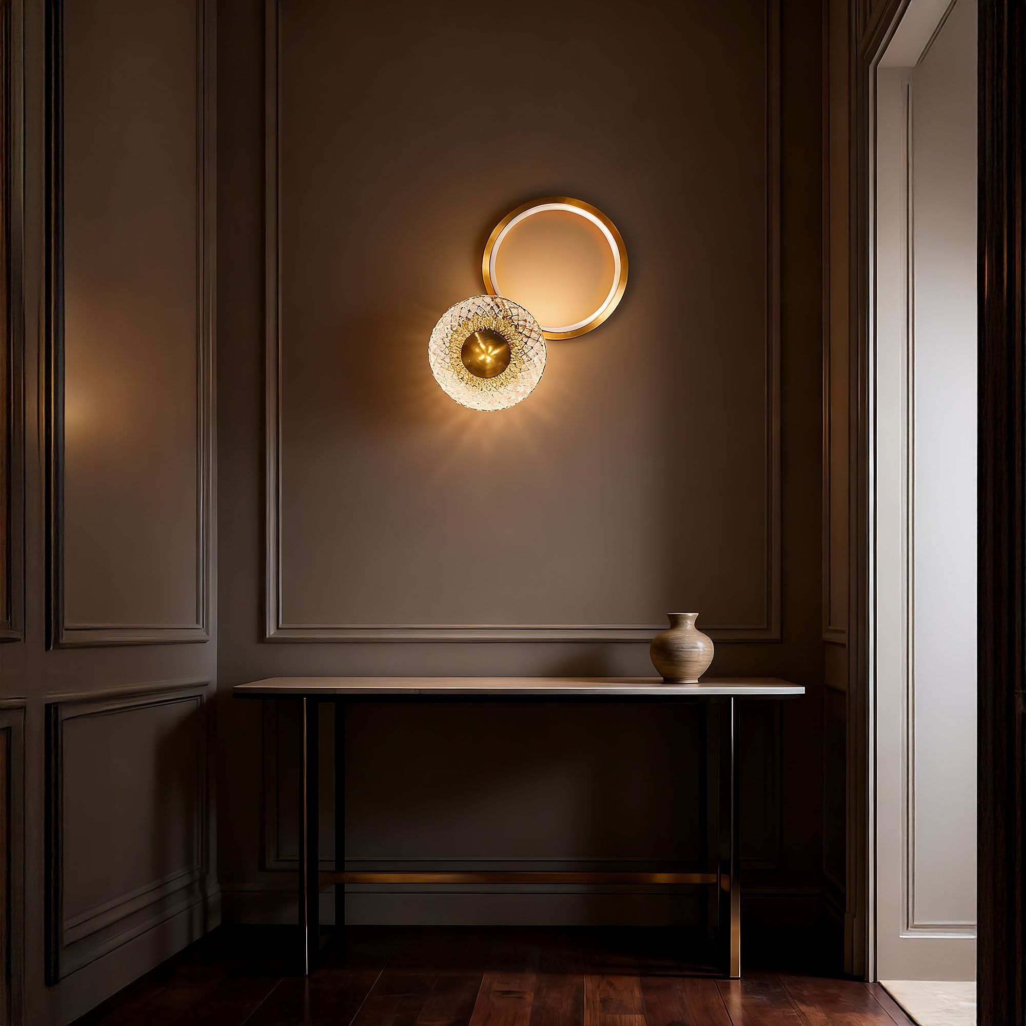 Toolight Nástěnné LED osvětlení Crystal D94 LHJ071-W kartáčovaná zlatá - Obrázek 2