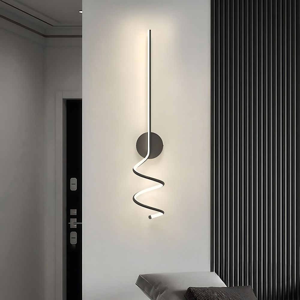 Toolight Nástěnné LED osvětlení Modern Spiral D108 LHJ061-W černé - Obrázek 2