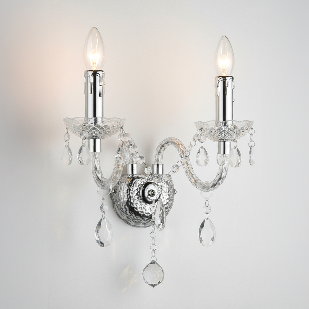 Toolight Nástěnné svítidlo Klasic D62 EBT017-2W transparent - Obrázek 2