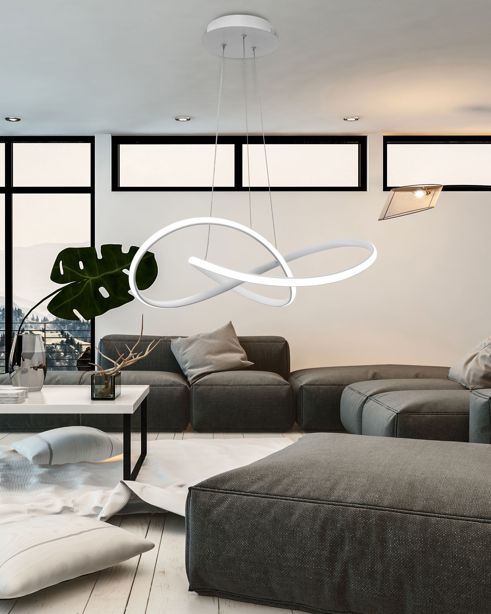 Toolight Ring moderní LED závěsné stropní svítidlo + dálkové ovládání APP396-CP bílé - Obrázek 2