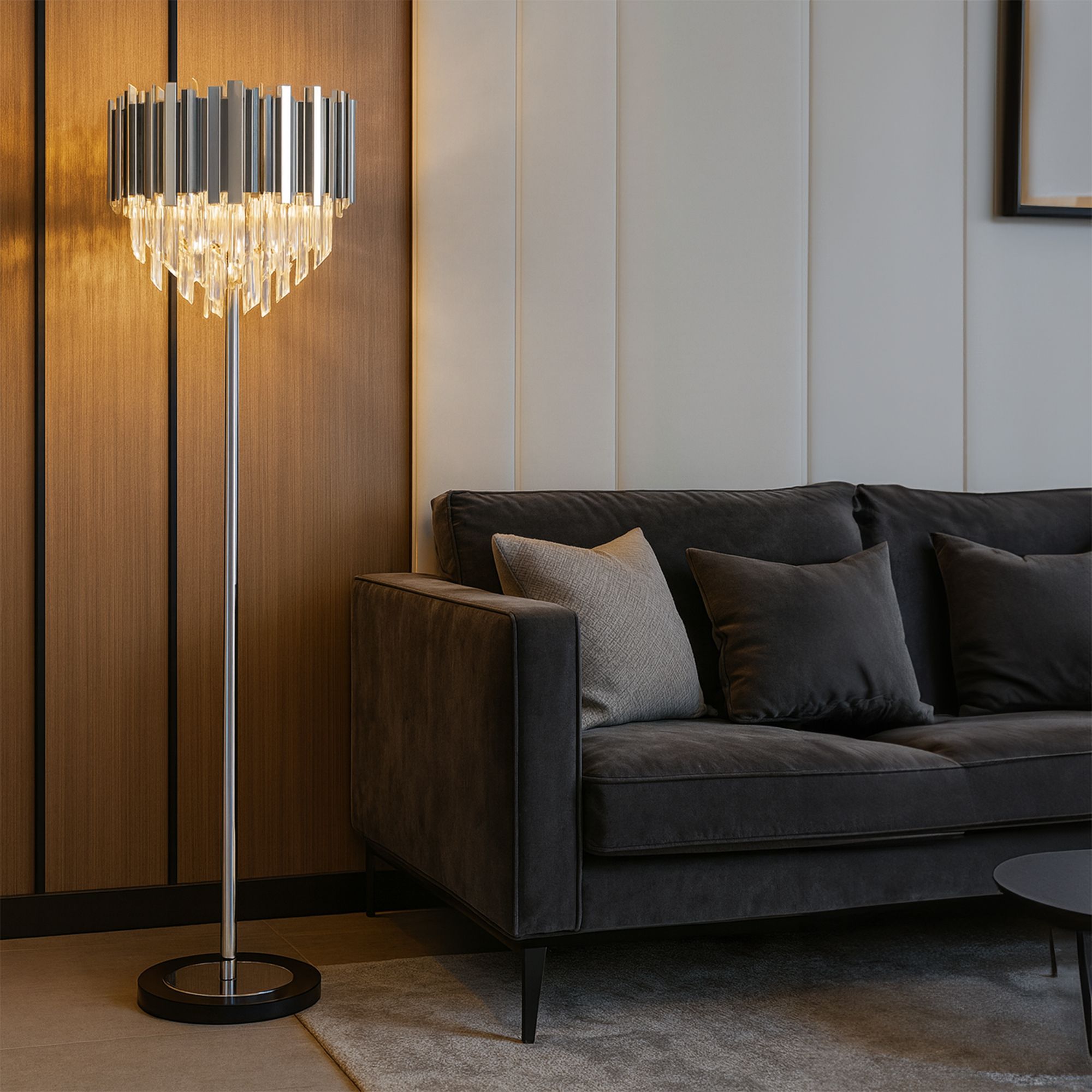 Toolight Stojací lampa Modern D54 APP1716-3F chrom - Obrázek 2