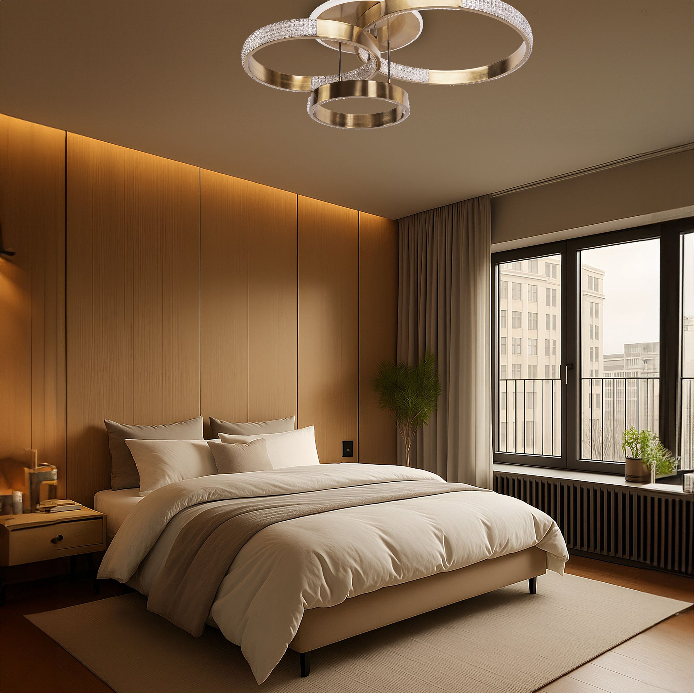 Toolight Stropní LED osvětlení Crystal Modern D10 G004-C kartáčovaná zlatá - Obrázek 2