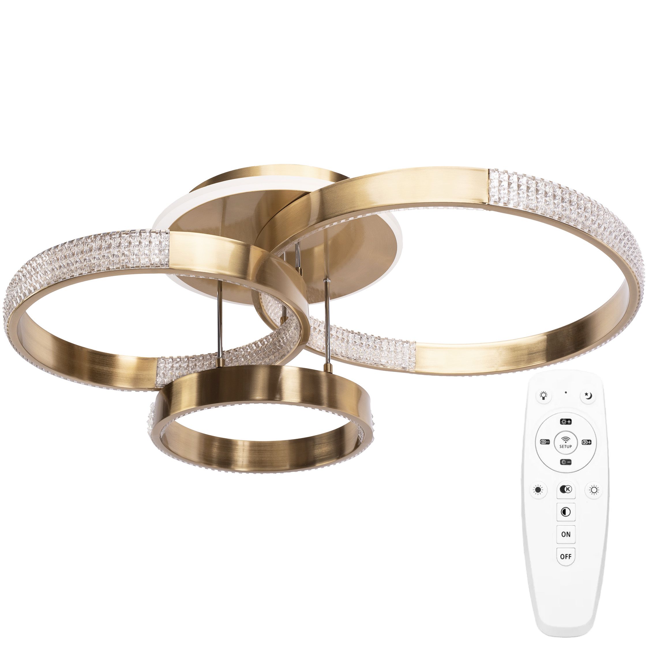 Toolight Stropní LED osvětlení Crystal Modern D10 G004-C kartáčovaná zlatá