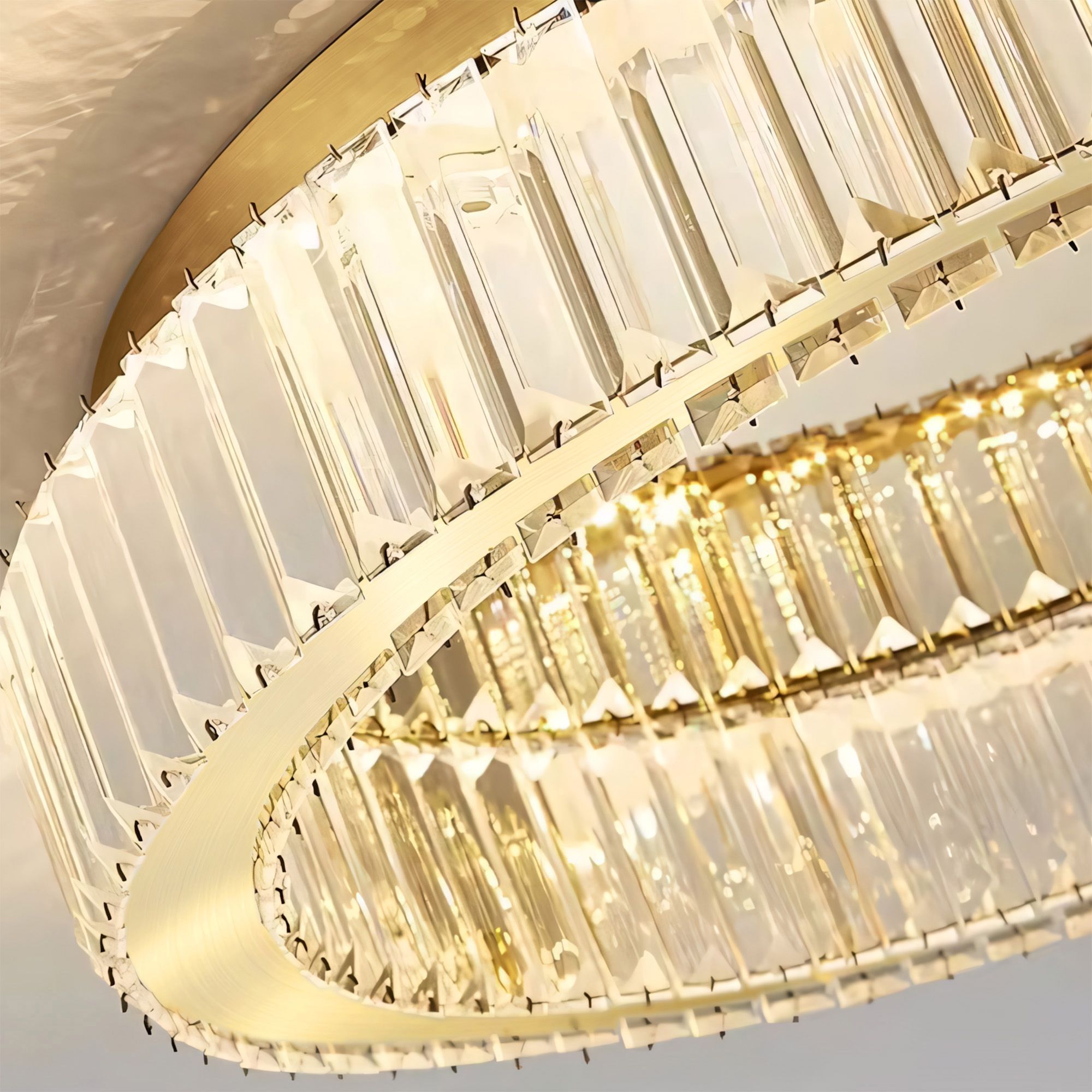 Toolight Stropní LED osvětlení Crystal Modern D16 APP1724-C 60cm zlaté kartáčované - Obrázek 2