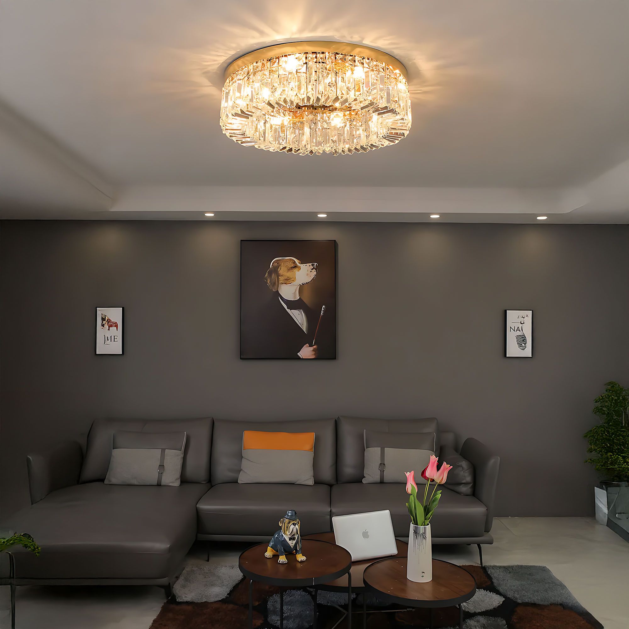 Toolight Stropní LED osvětlení Modern D53 APP1729-8C 60 cm zlaté - Obrázek 2