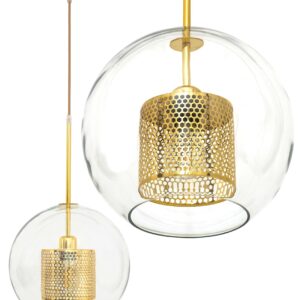 Toolight Závěsná lampa Glass Gold Loft APP555-1CP 25cm