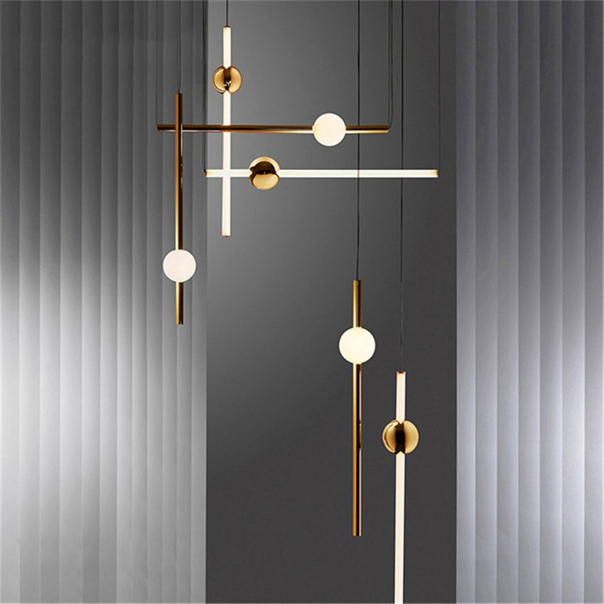 Toolight Závěsná stropní lampa LED bílo-zlatá APP478-CP - Obrázek 2
