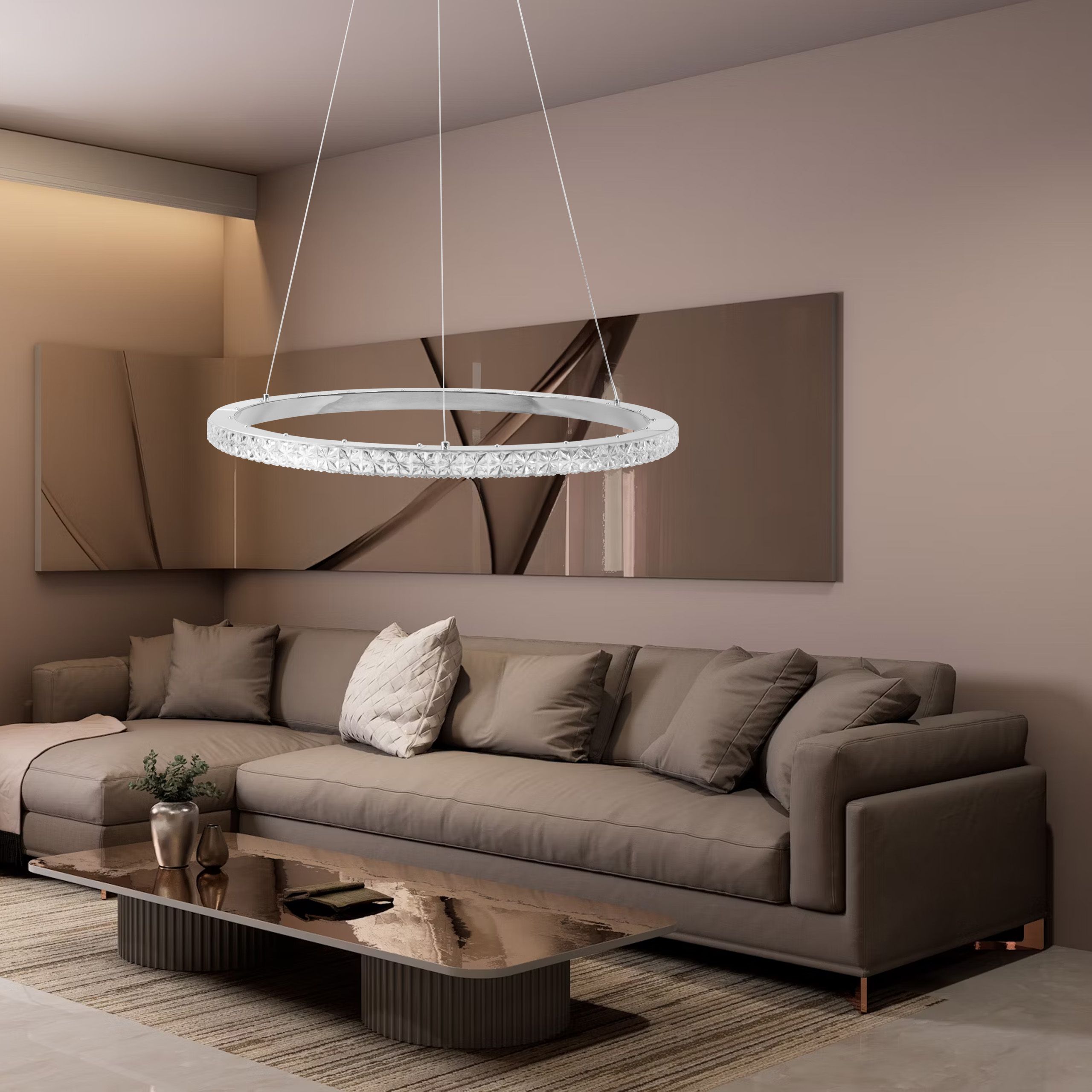 Toolight Závěsné LED osvětlení Crystal LE1 MS010-CP 59 cm chrom - Obrázek 2
