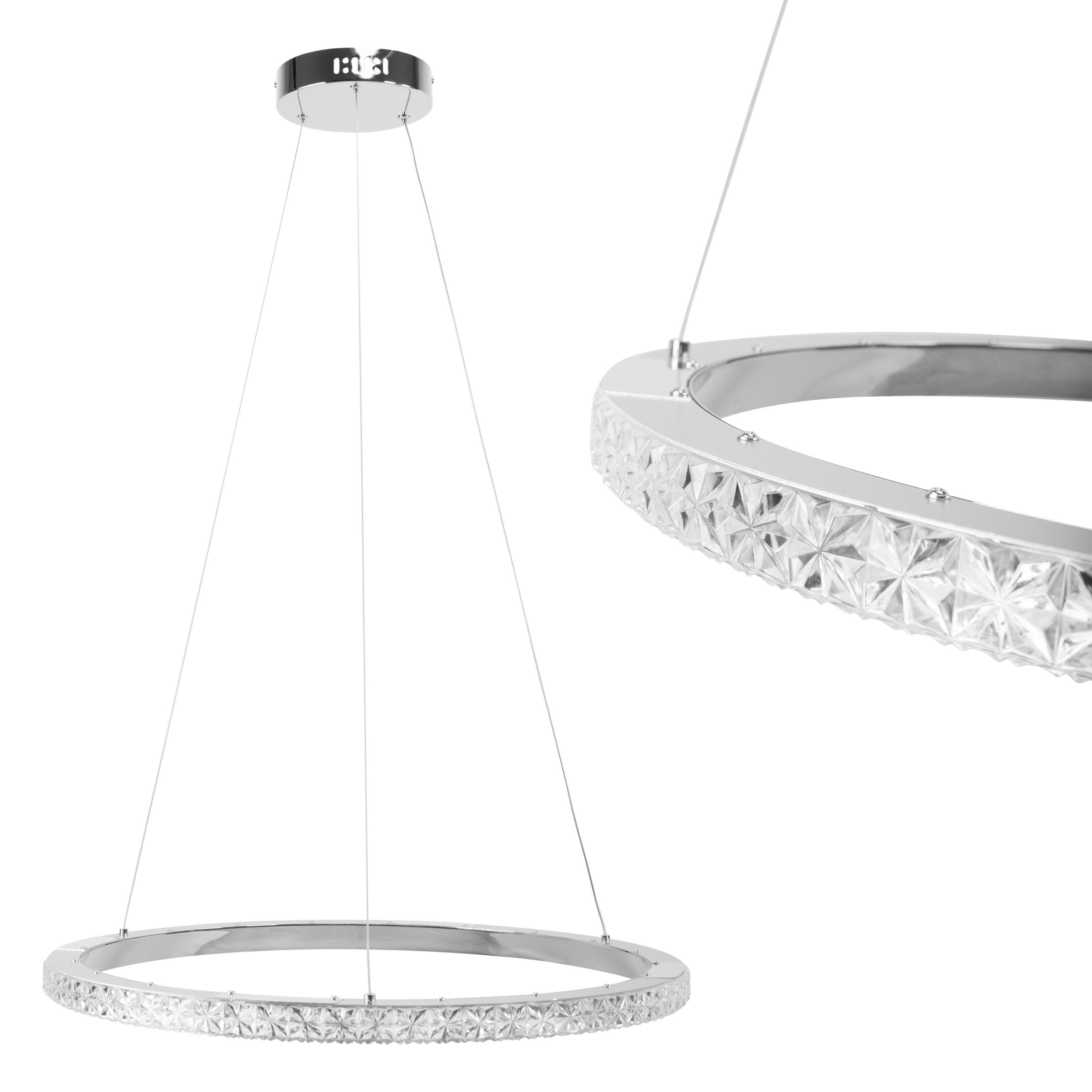 Toolight Závěsné LED osvětlení Crystal LE1 MS010-CP 59 cm chrom
