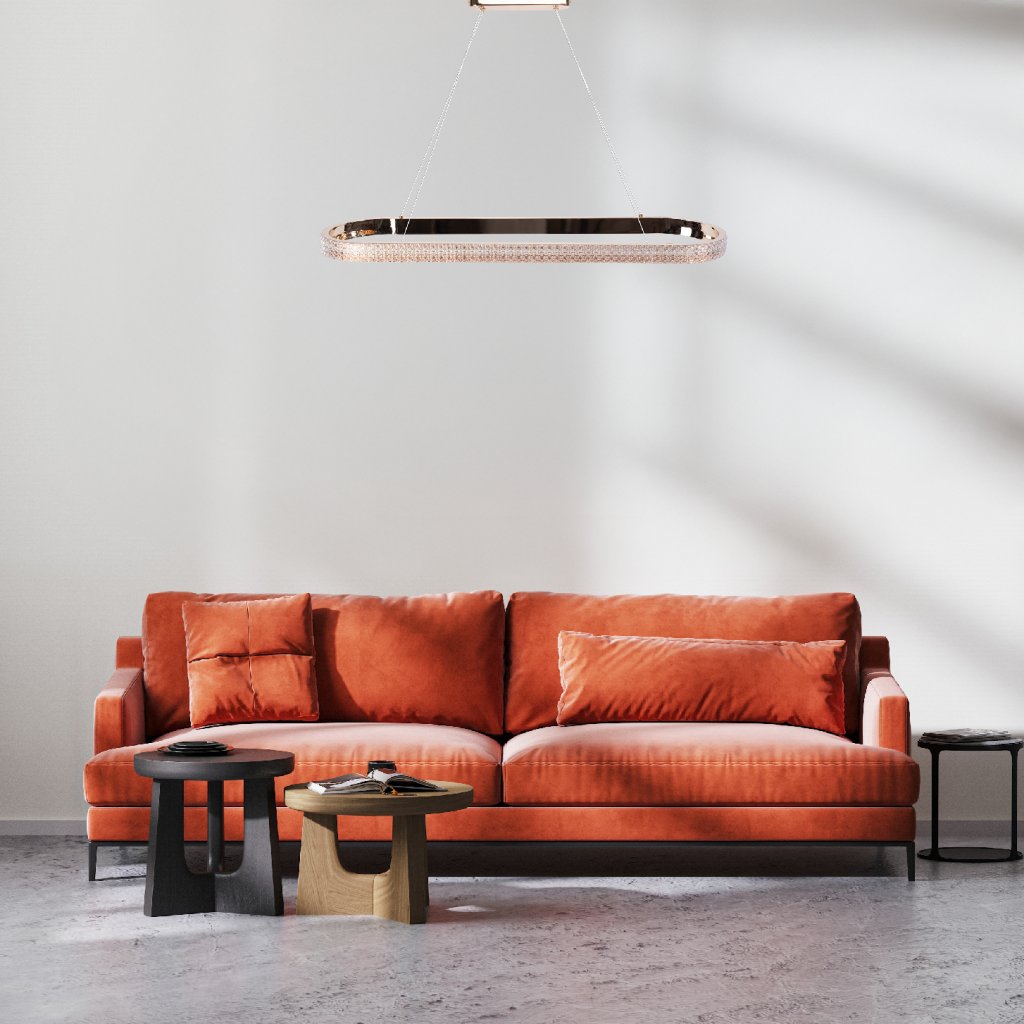 Toolight Závěsné LED osvětlení Crystal LE13 APP1751-CP zlatá 90 cm - Obrázek 2