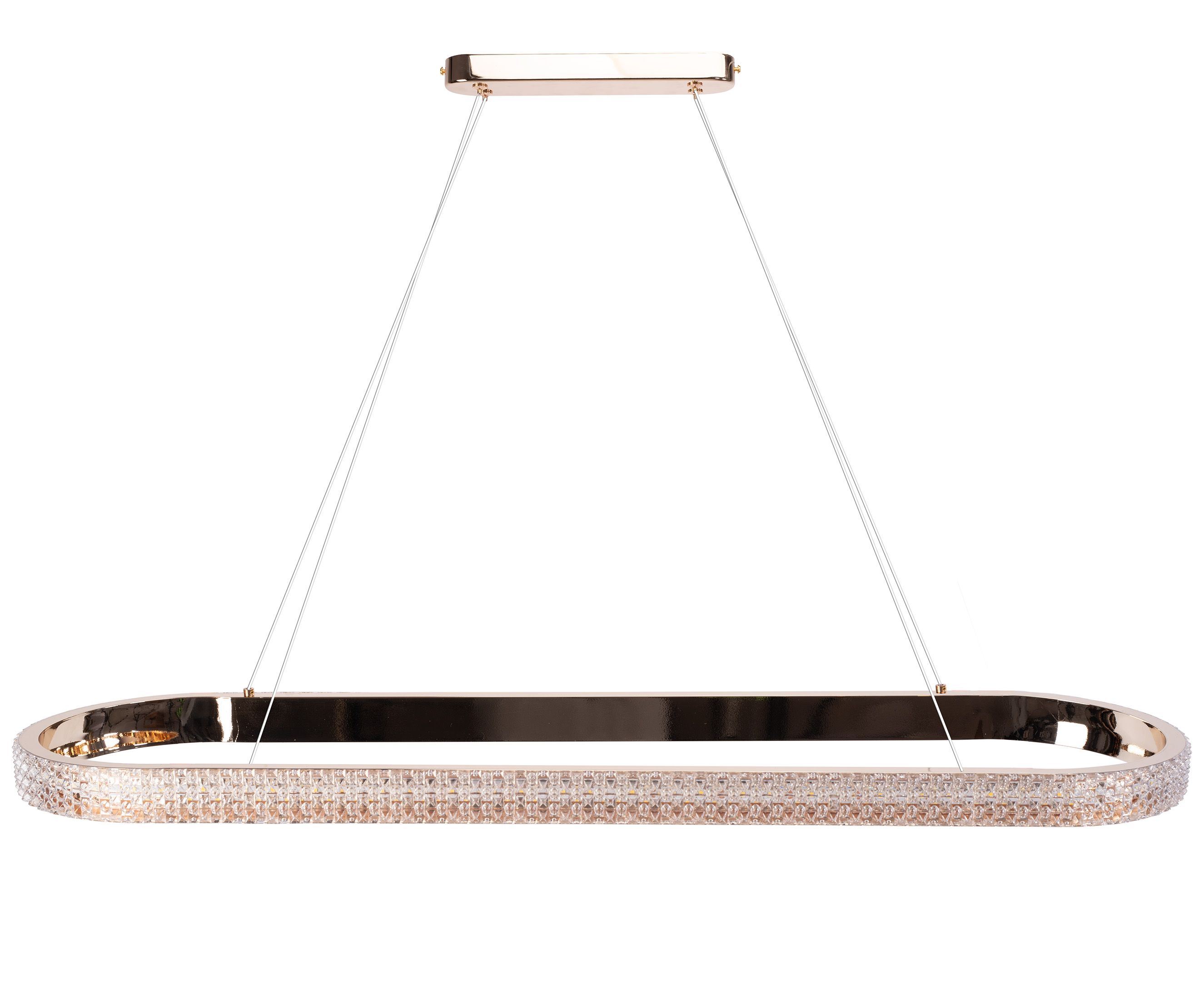 Toolight Závěsné LED osvětlení Crystal LE13 APP1751-CP zlatá 90 cm