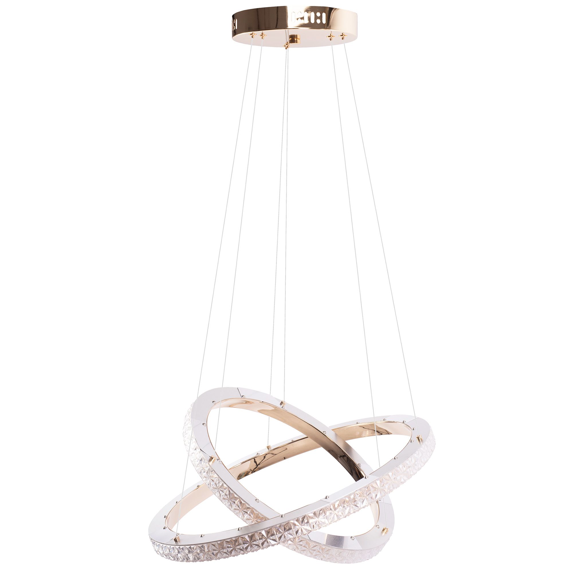 Toolight Závěsné LED osvětlení Crystal LE3 MS011-CP růžová zlatá 59 cm