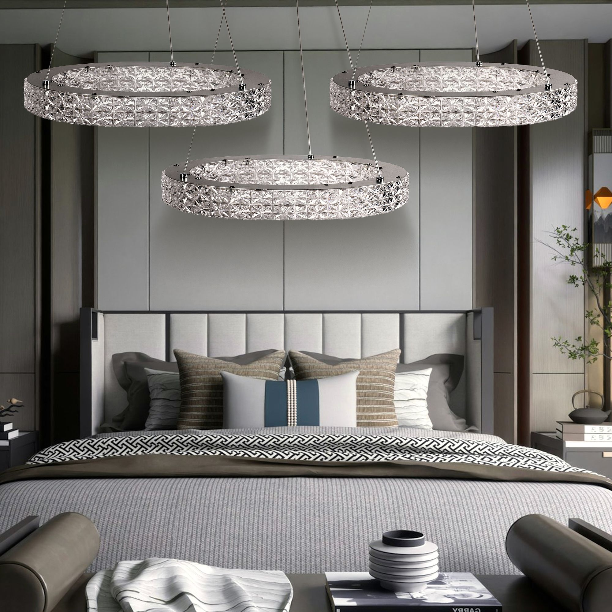 Toolight Závěsné LED osvětlení Crystal LE7 MS005-CP 50 cm chrom - Obrázek 2
