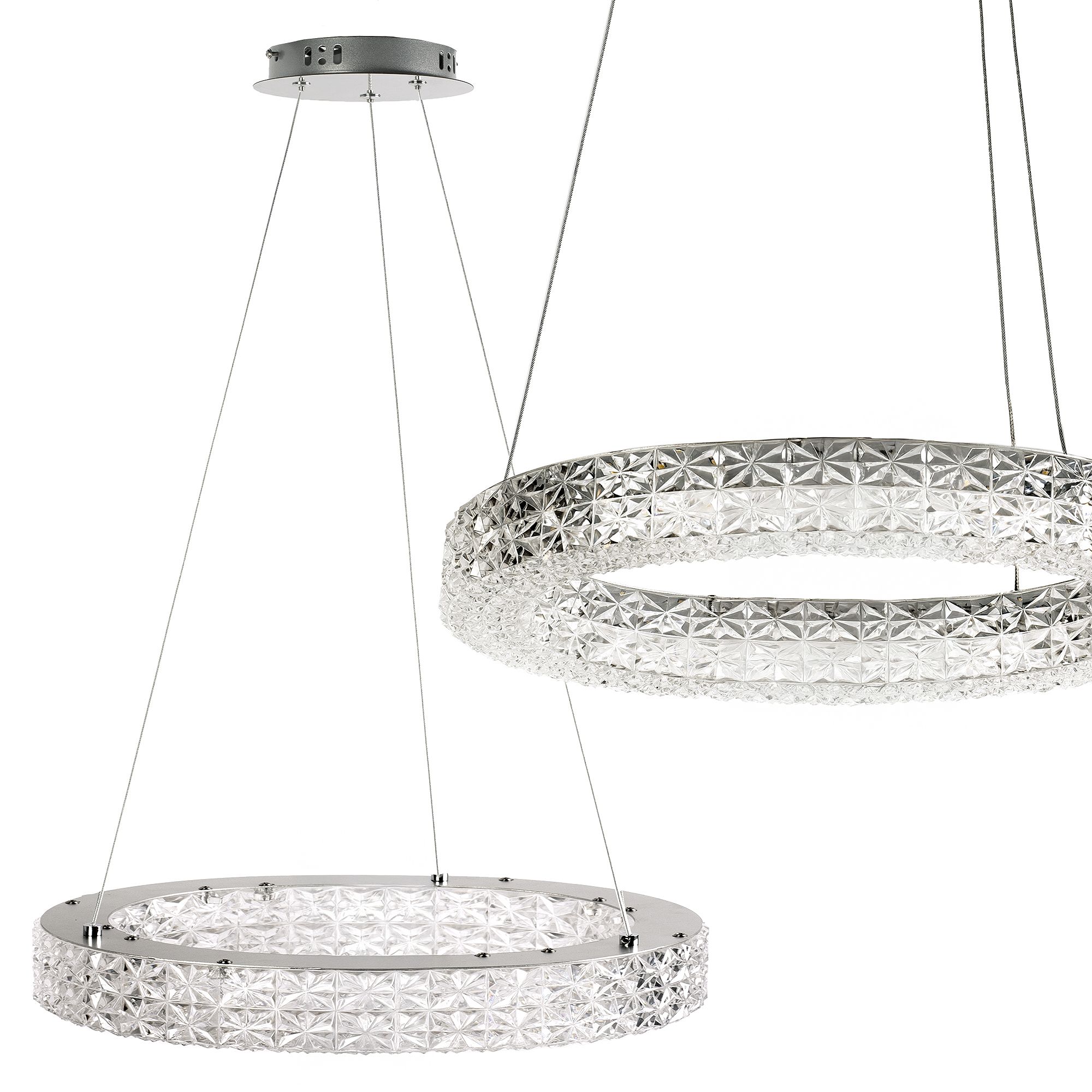 Toolight Závěsné LED osvětlení Crystal LE7 MS005-CP 50 cm chrom