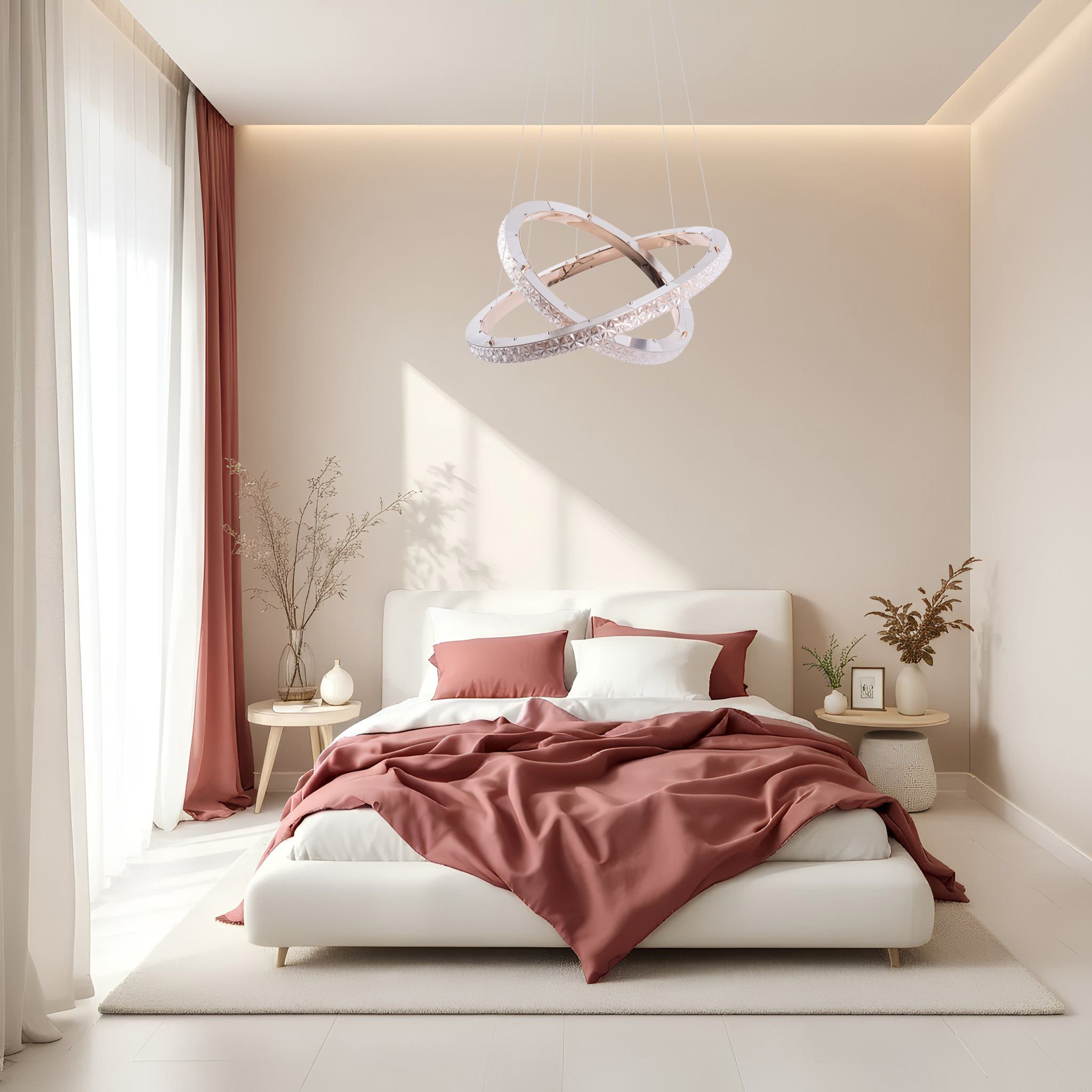 Toolight Závěsné LED osvětlení Crystal LE9 MS012-CP růžová zlatá - Obrázek 2