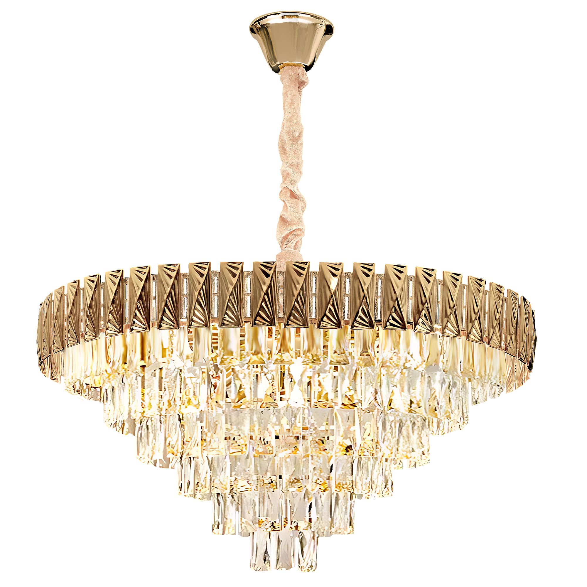 Toolight Závěsné LED osvětlení Crystal Modern D11 G061-CP 80CM zlaté
