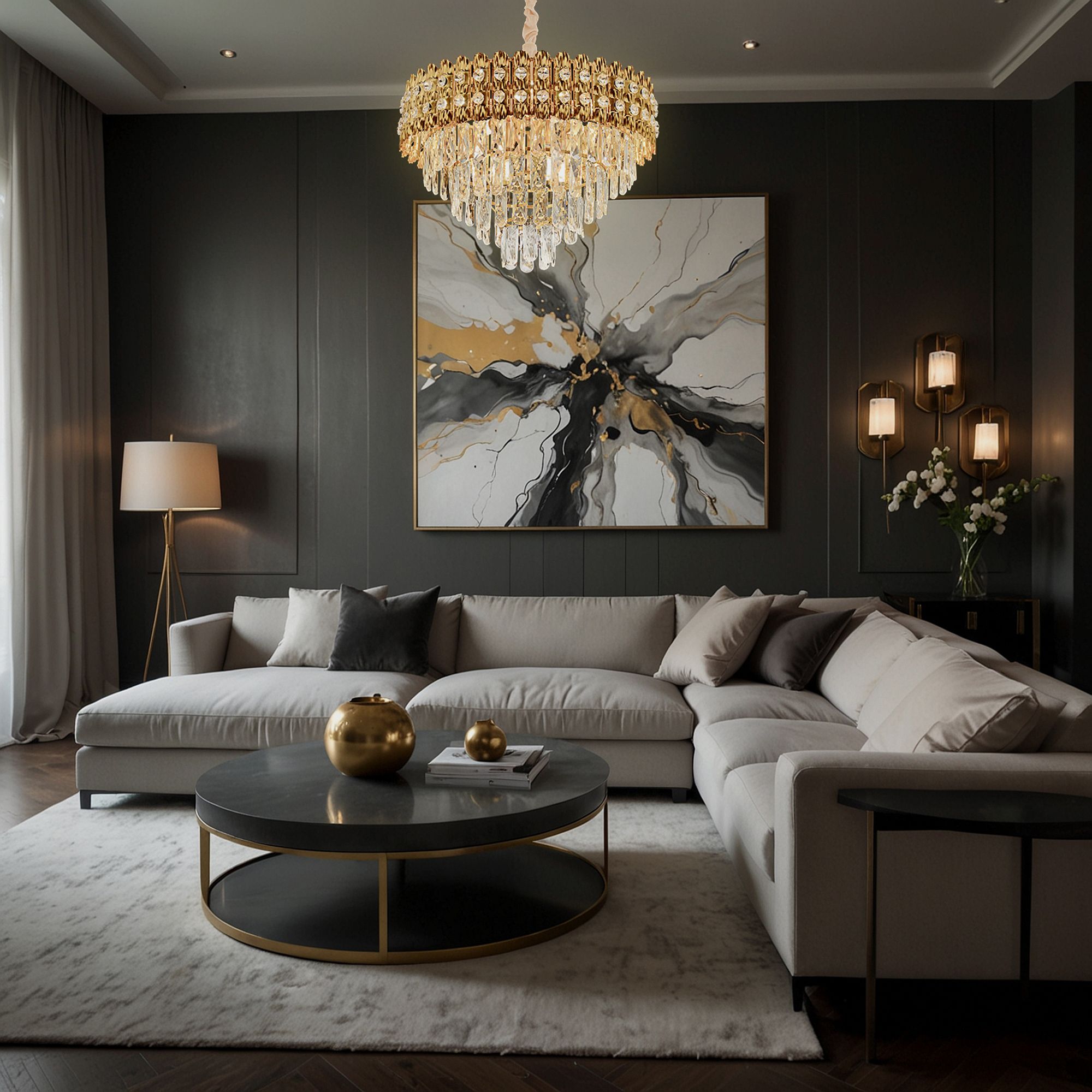 Toolight Závěsné LED osvětlení Crystal Modern D14 G058-CP 60CM zlaté - Obrázek 2