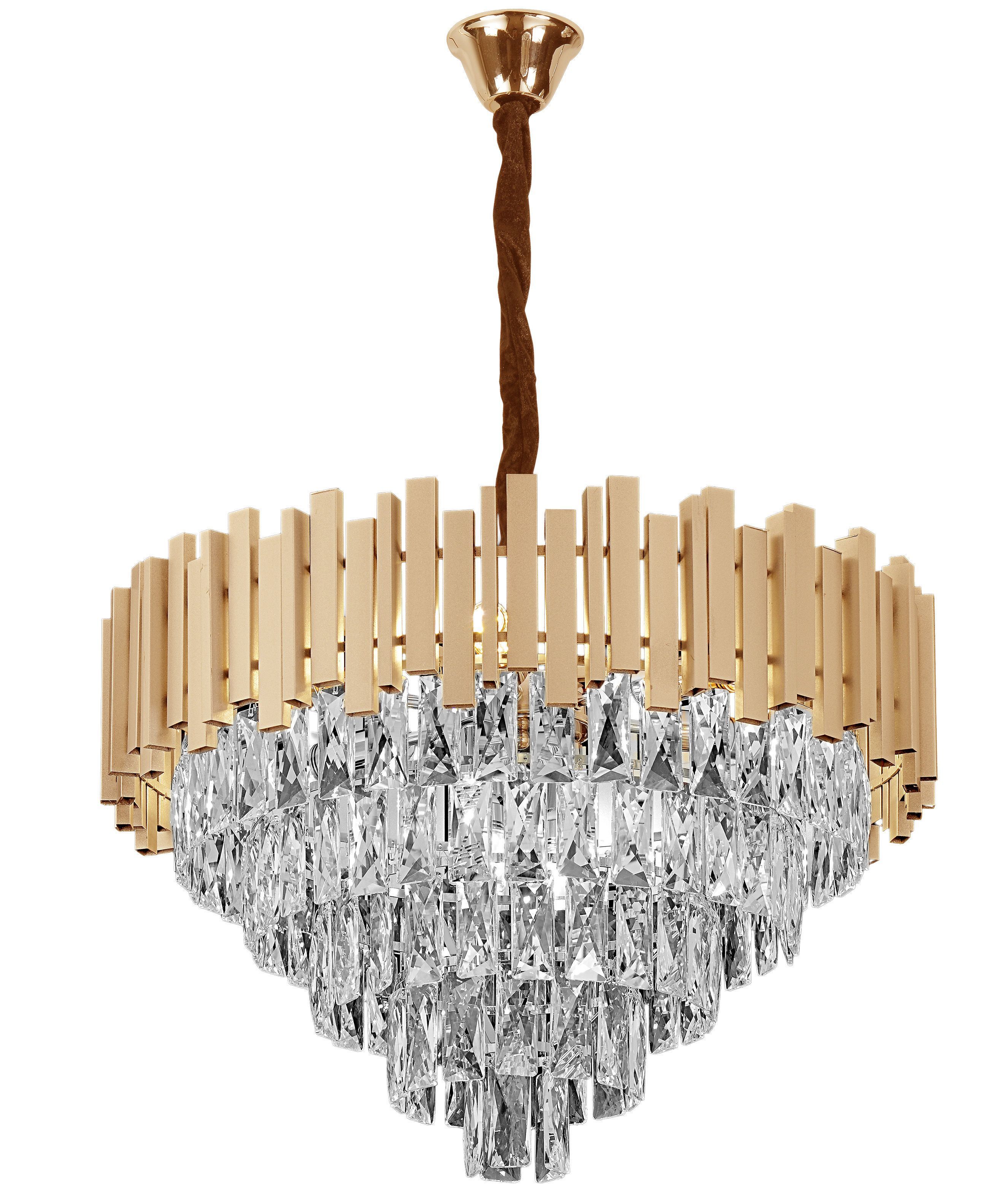 Toolight Závěsné LED osvětlení Crystal Modern D6 G053-CP 80CM zlaté