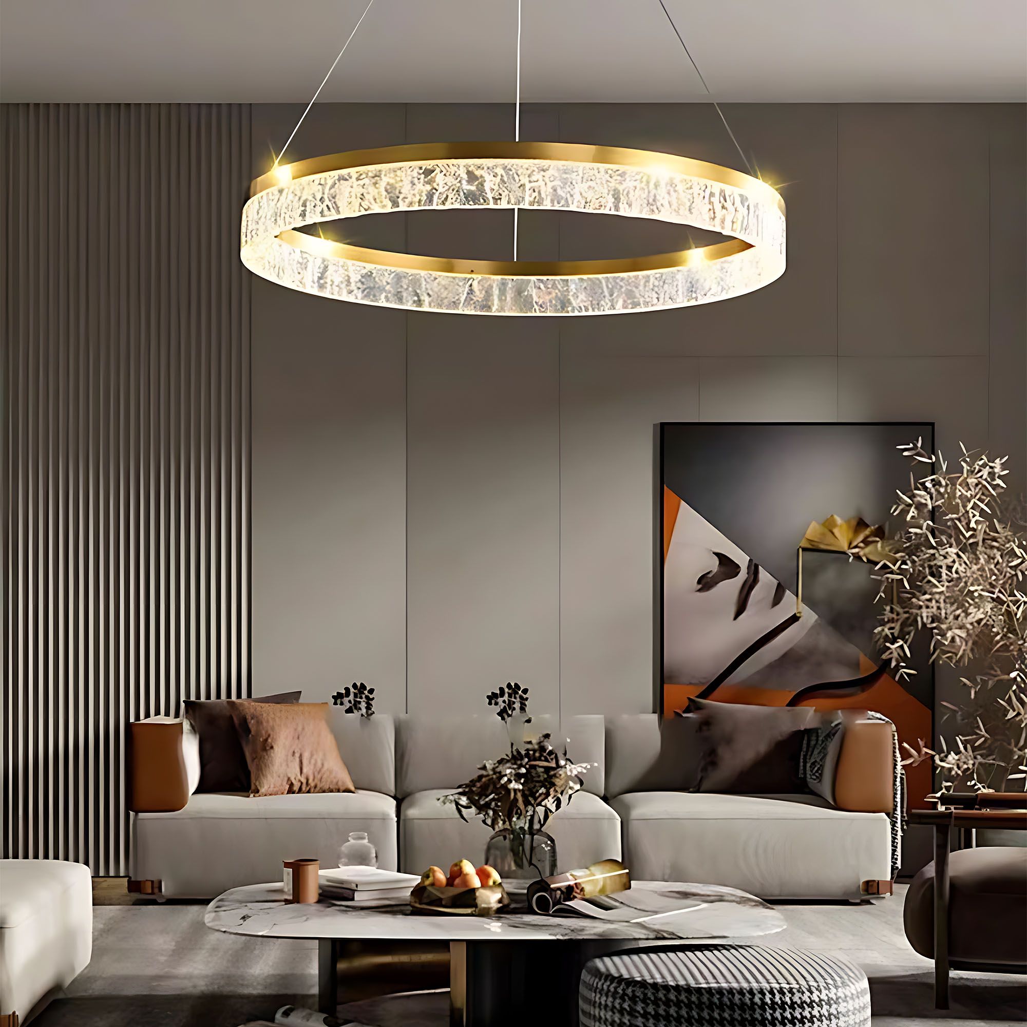 Toolight Závěsné LED osvětlení E11 LHJ047-CP 80 cm zlaté - Obrázek 2