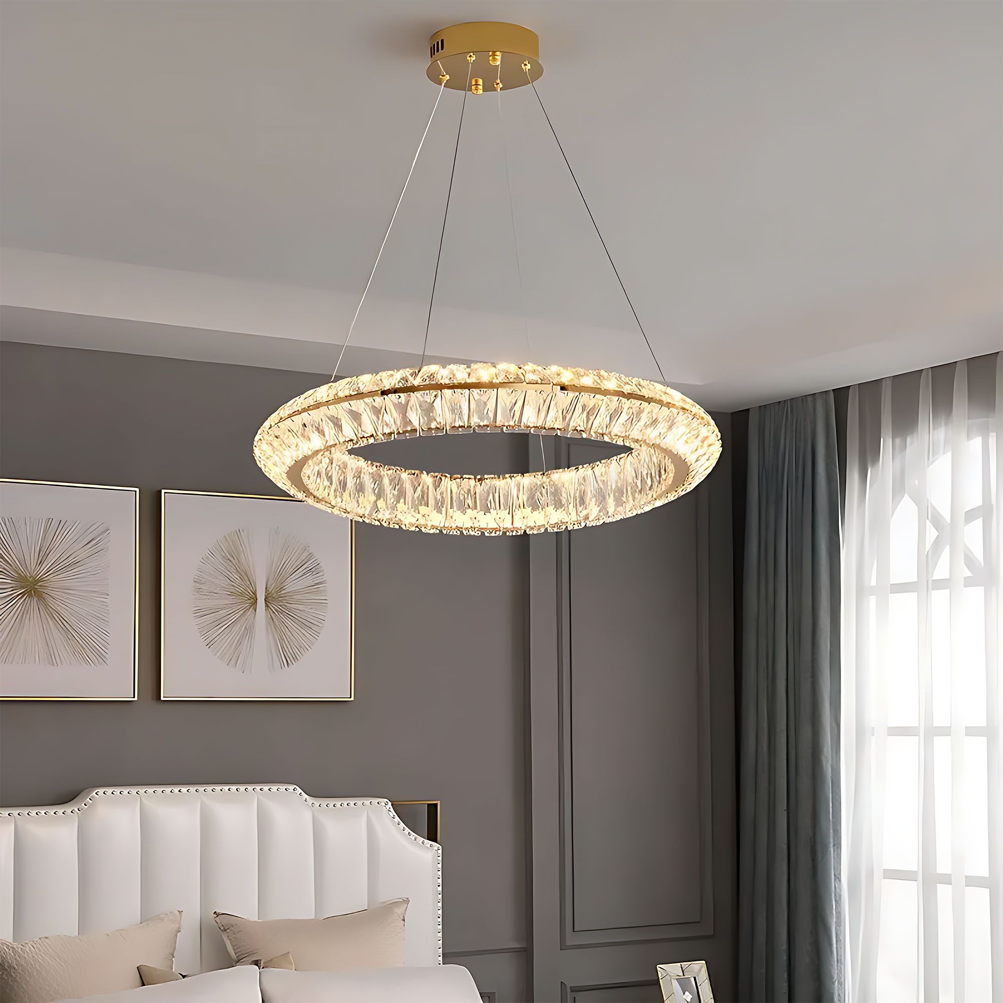 Toolight Závěsné LED osvětlení E26 APP1768-CP 60 cm zlaté - Obrázek 2