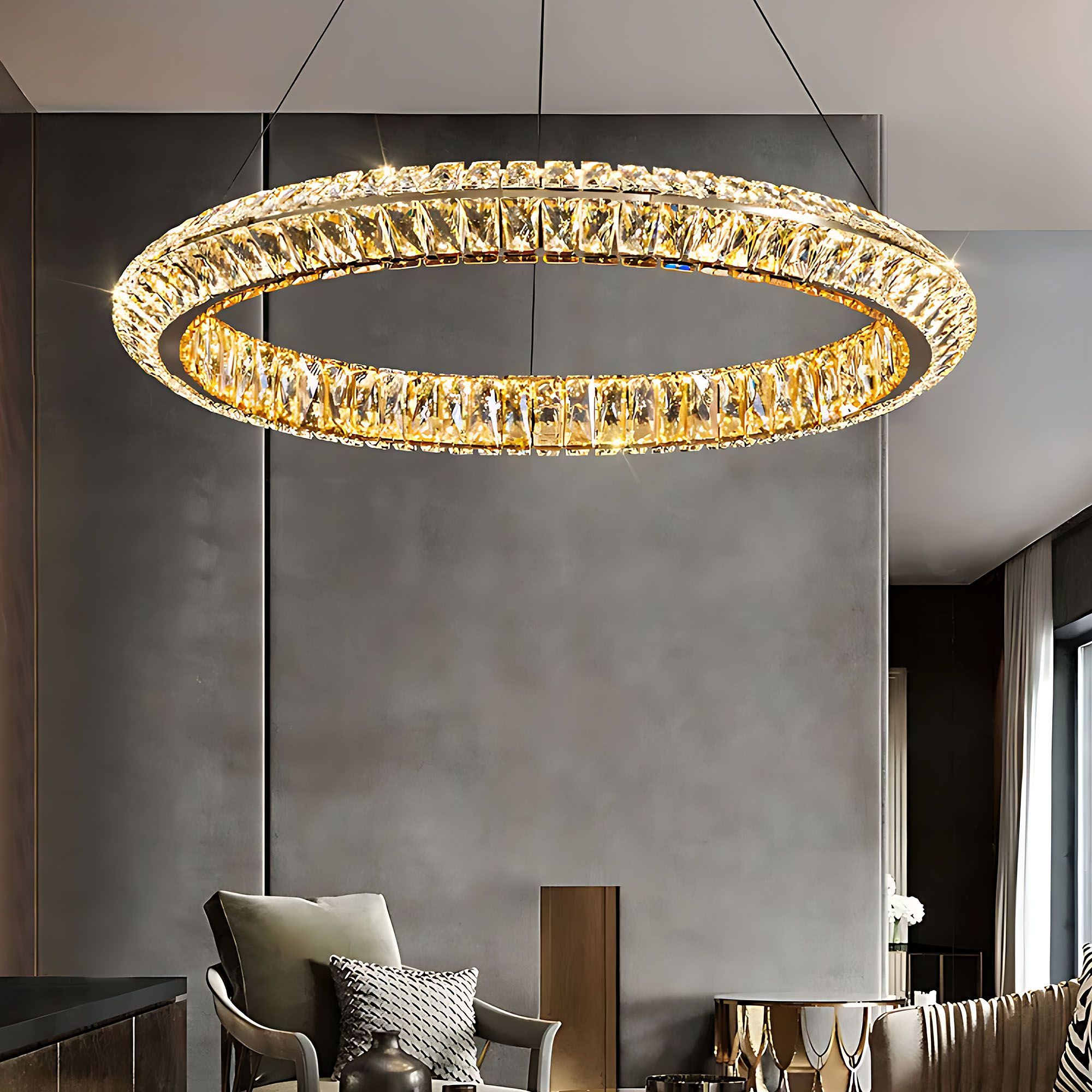 Toolight Závěsné LED osvětlení E27 APP1769-CP 80 cm zlaté - Obrázek 2