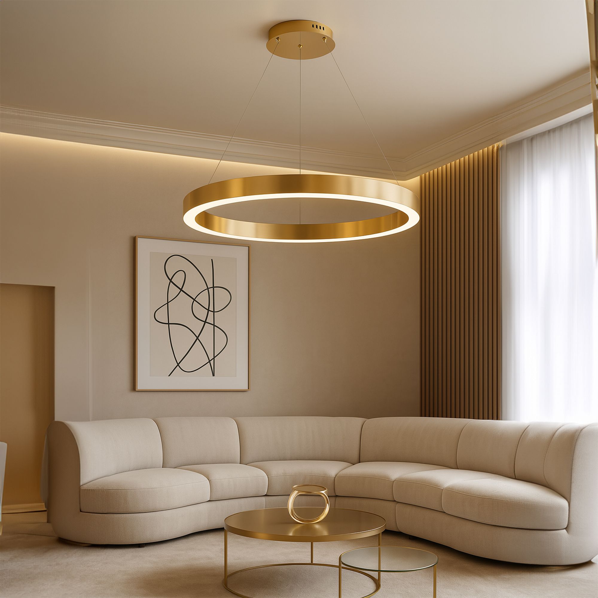 Toolight Závěsné LED osvětlení E30 LHJ051-CP1 C kartáčovaná zlatá - Obrázek 2