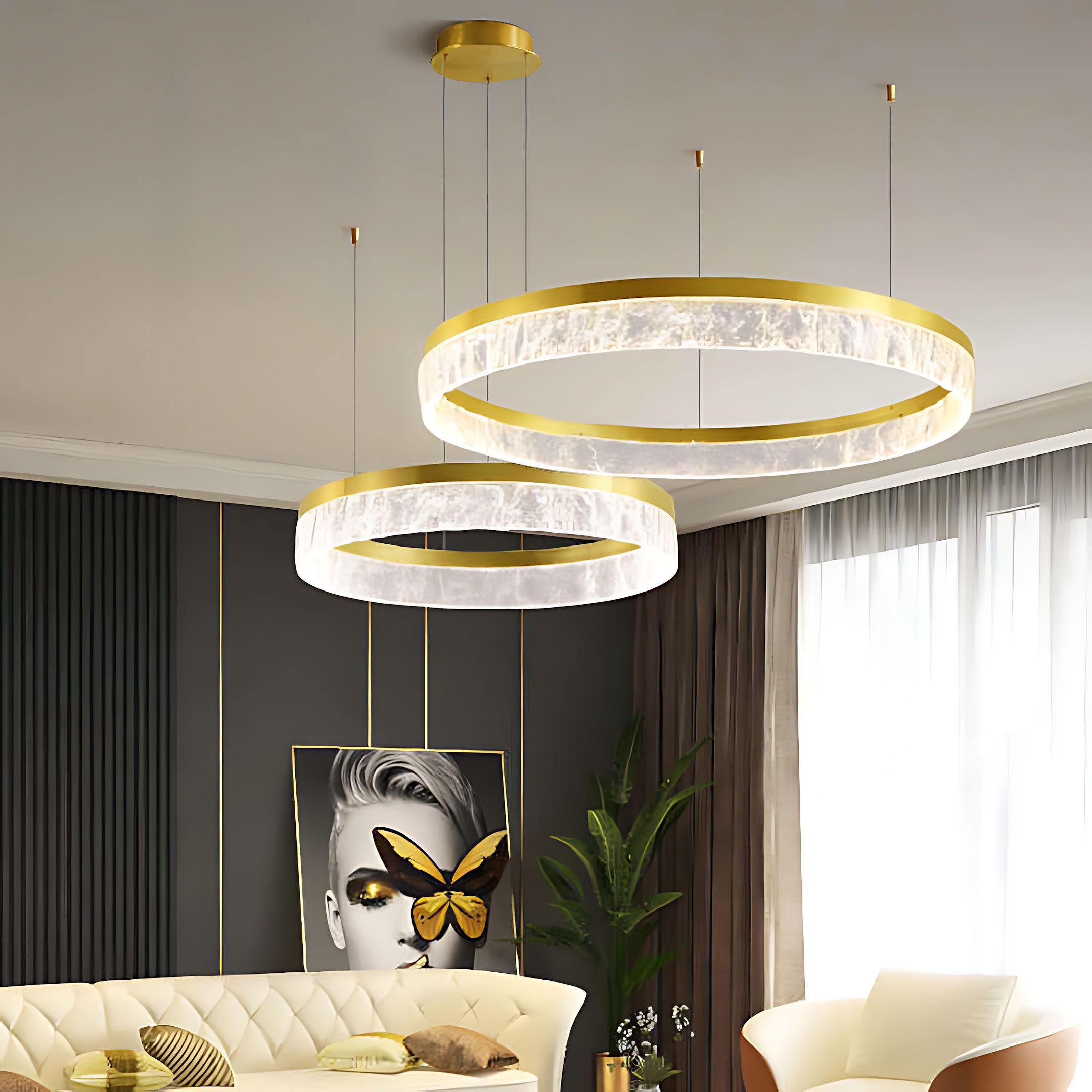 Toolight Závěsné LED osvětlení E35 LHJ048-CP2 zlaté - Obrázek 2