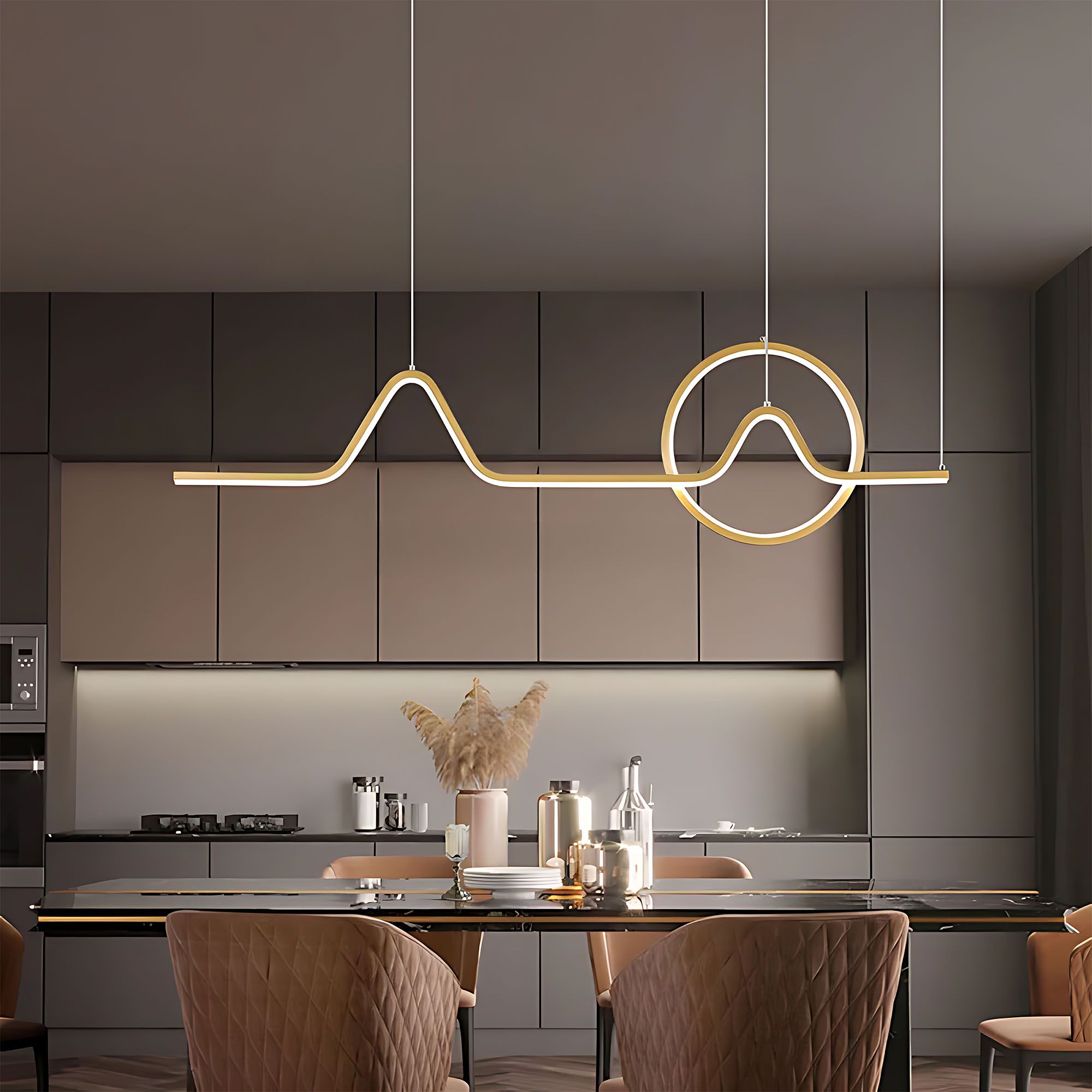 Toolight Závěsné LED osvětlení E6 LHJ022-CP 120 cm zlaté - Obrázek 2