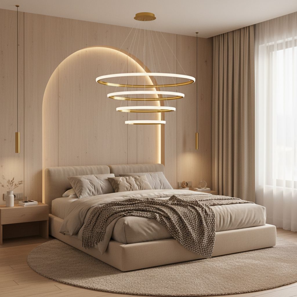 Toolight Závěsné LED osvětlení Modern Circle D101 LHJ009-CP4 zlaté - Obrázek 2