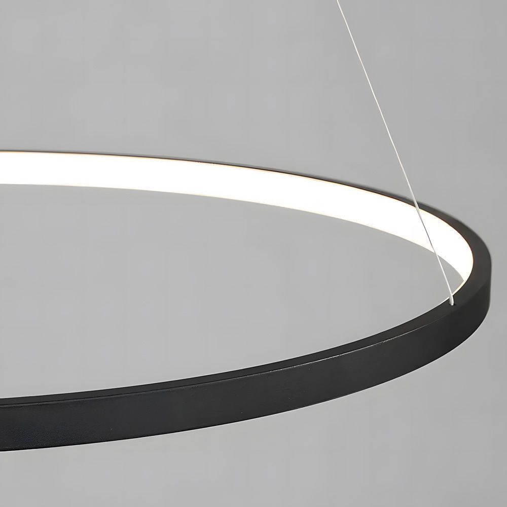 Toolight Závěsné LED osvětlení Modern Circle D99 LHJ012-CP 80cm černé - Obrázek 2