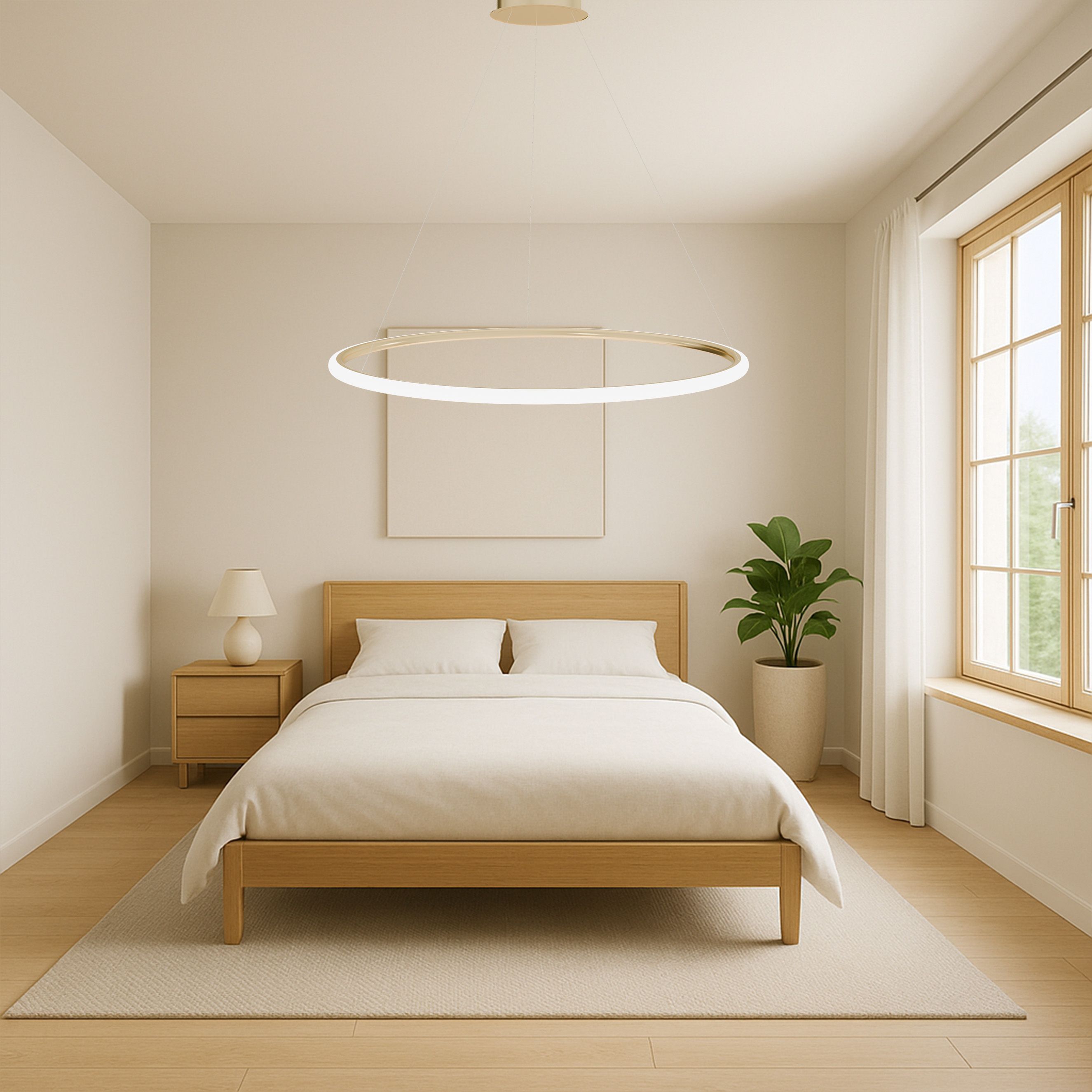 Toolight Závěsné LED osvětlení Modern D13 LHJ003-CP 100 cm zlatá - Obrázek 2