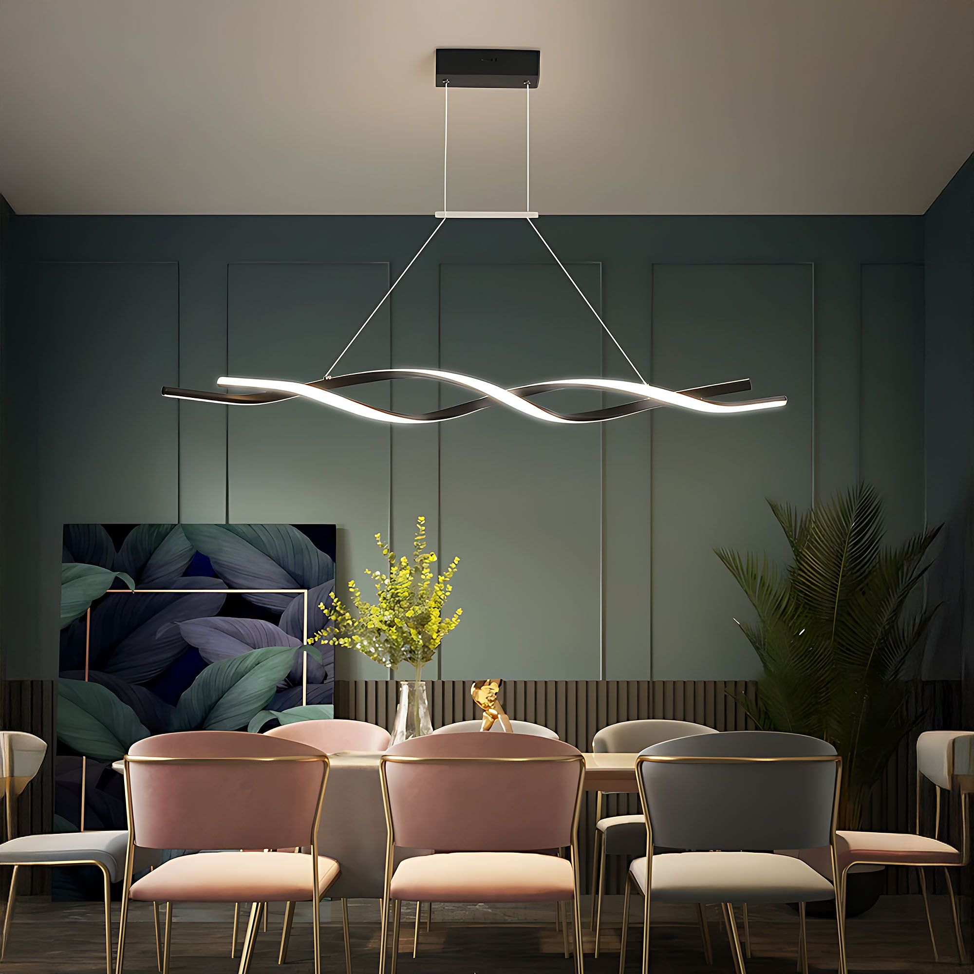 Toolight Závěsné LED osvětlení Modern Spiral D100 LHJ020-CP černé - Obrázek 2