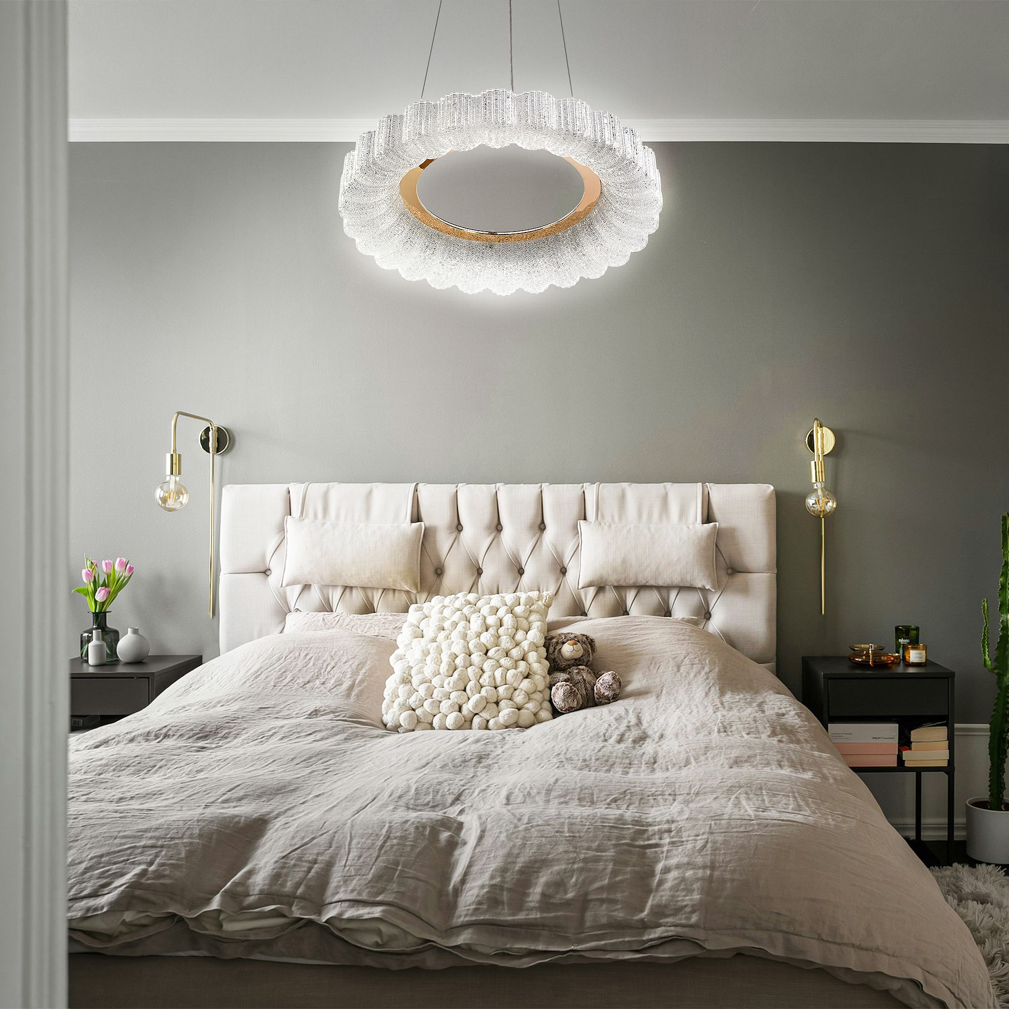 Toolight Závěsné LED osvětlení Urban B14 MS018-CP 40 cm růžová zlatá - Obrázek 2