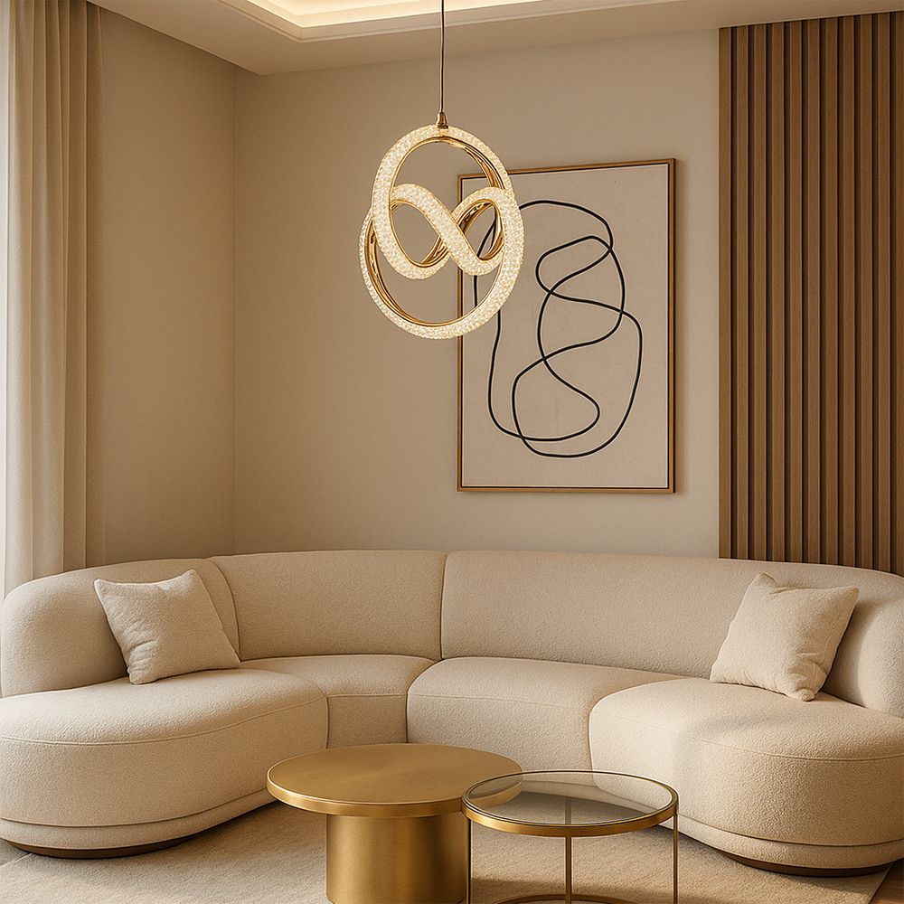 Toolight Závěsné LED svítidlo Luxury Glamour 1 G068-CP zlaté - Obrázek 2