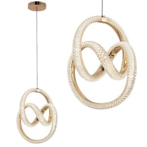 Toolight Závěsné LED svítidlo Luxury Glamour 1 G068-CP zlaté