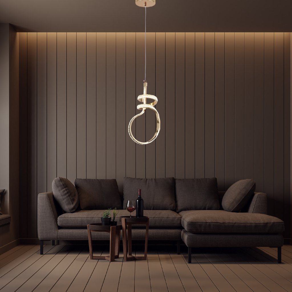 Toolight Závěsné LED svítidlo Luxury Glamour 14 G071-CP zlaté - Obrázek 2