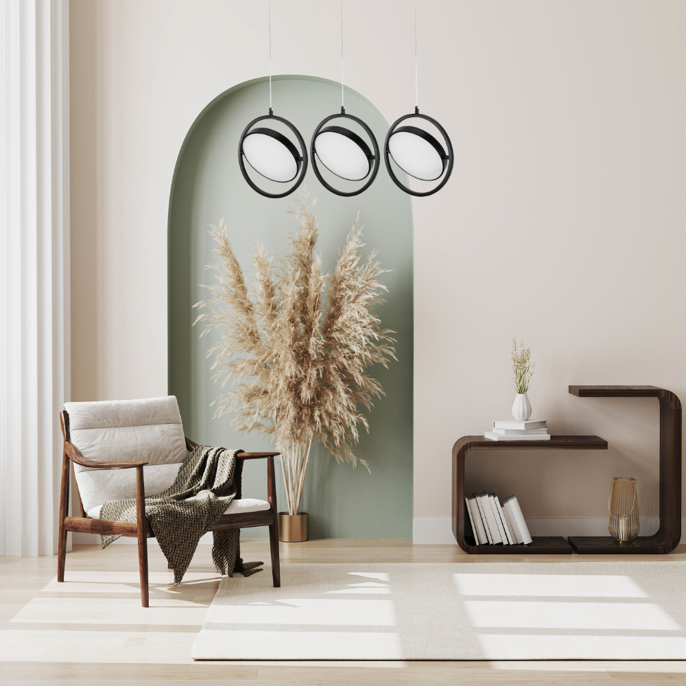 Toolight Závěsné LED svítidlo Luxury Glamour 3 APP1790-CP černé - Obrázek 2