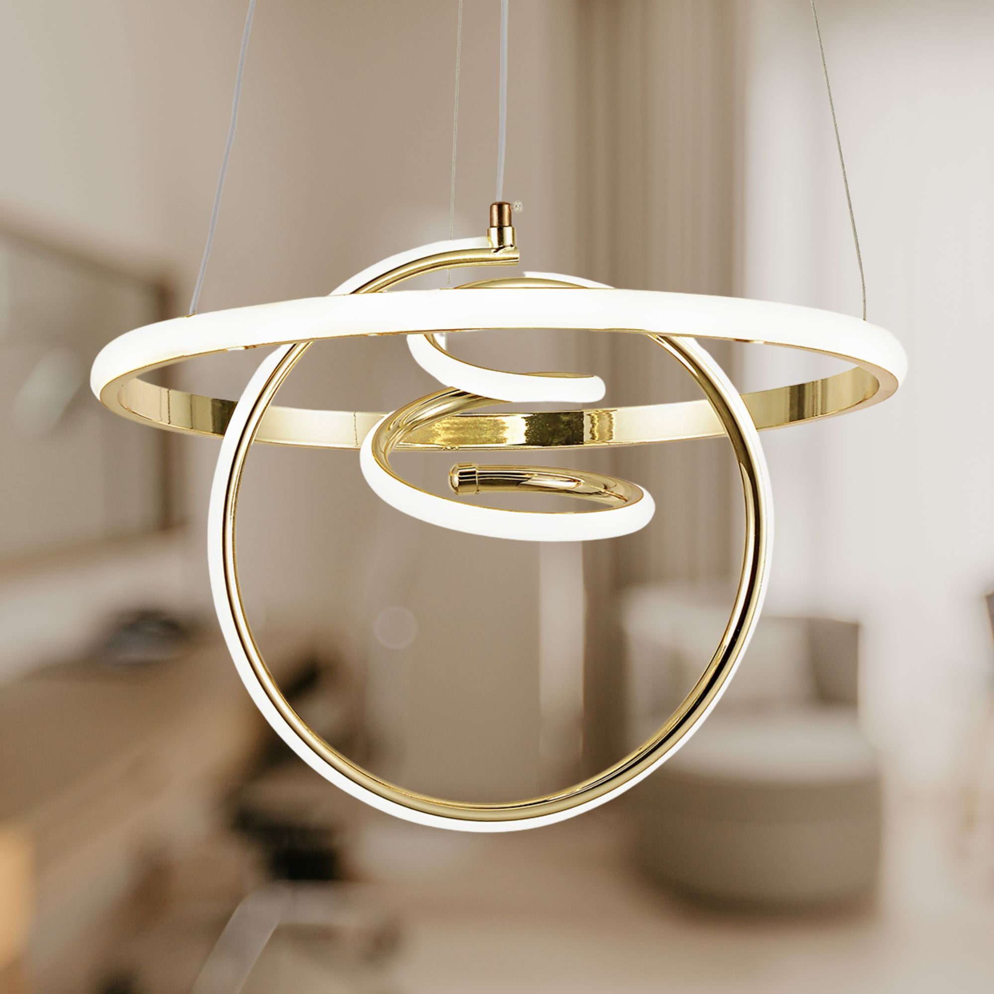 Toolight Závěsné LED svítidlo Luxury Glamour 6 G066-CP zlaté - Obrázek 2