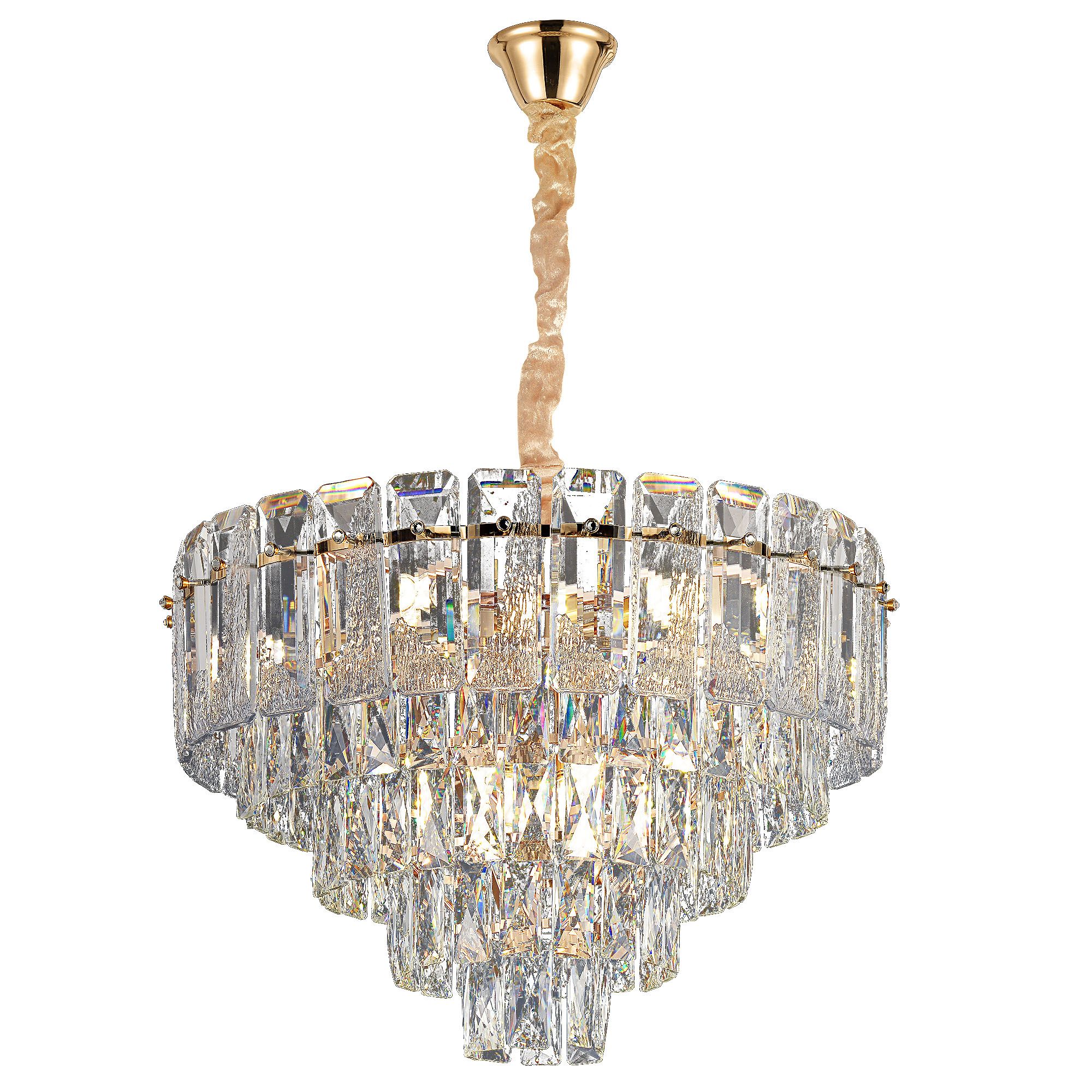 Toolight Závěsné osvětlení Vintage Crystal C10 50cm zlaté