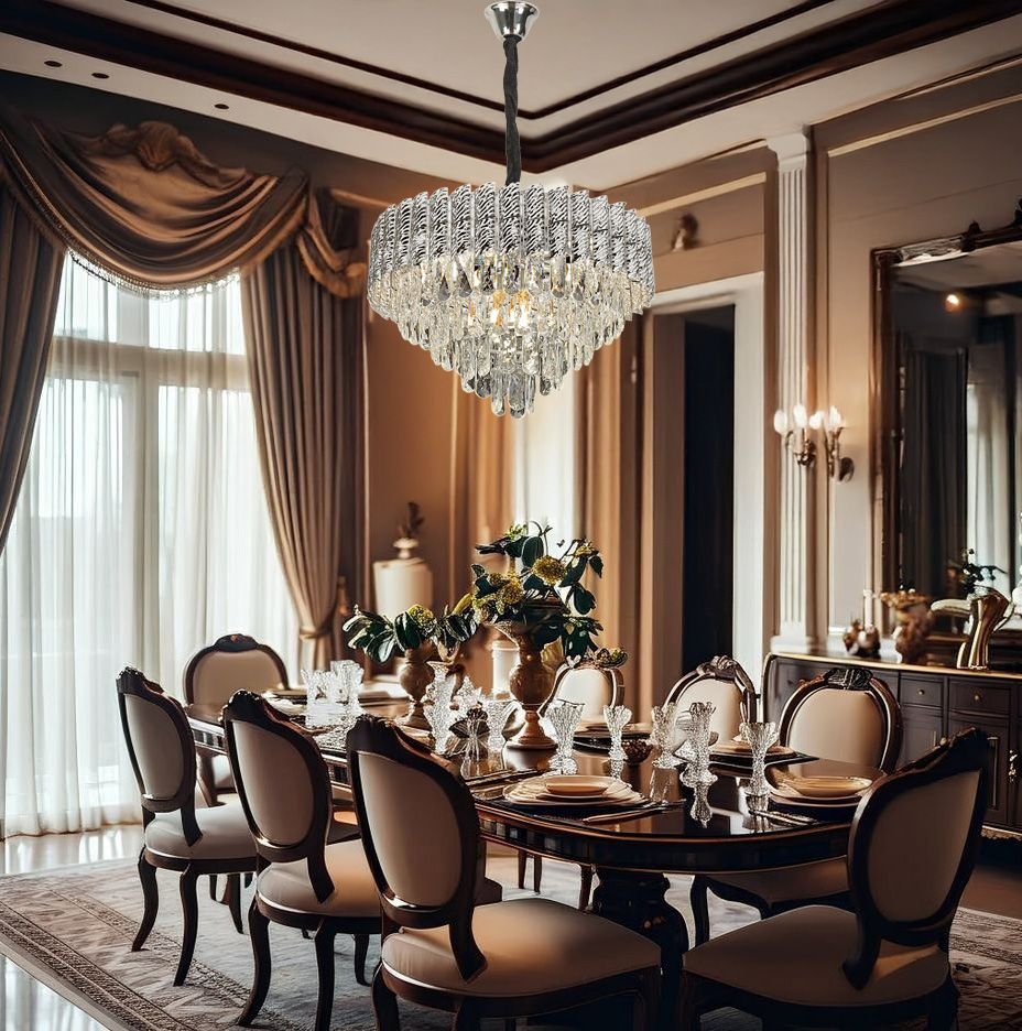 Toolight Závěsné osvětlení Vintage Crystal C3 G055-CP 50cm chrom - Obrázek 2