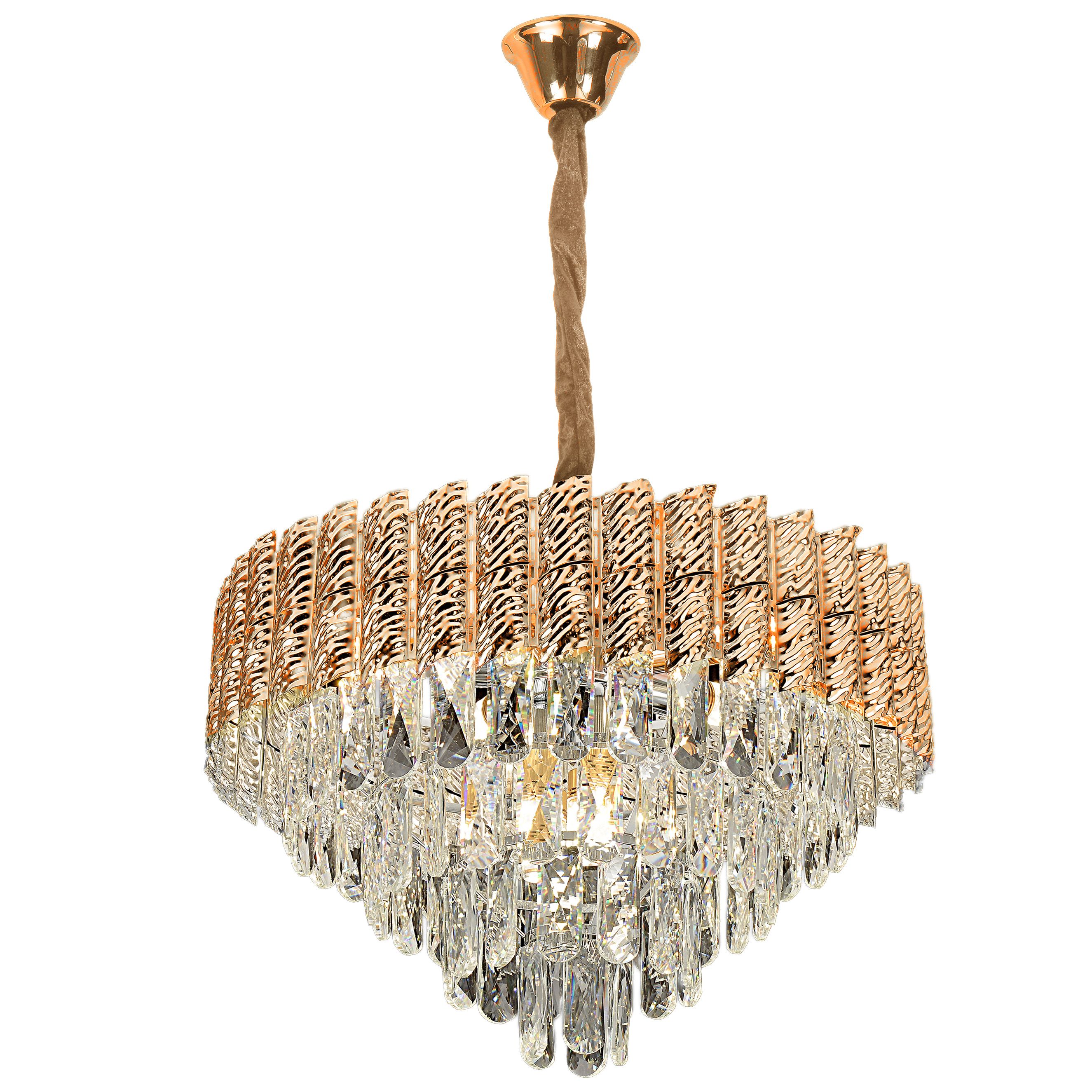 Toolight Závěsné osvětlení Vintage Crystal C4 G054-CP 50cm zlaté