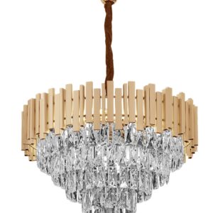 Toolight Závěsné osvětlení Vintage Crystal C7 G050-CP 50CM zlaté